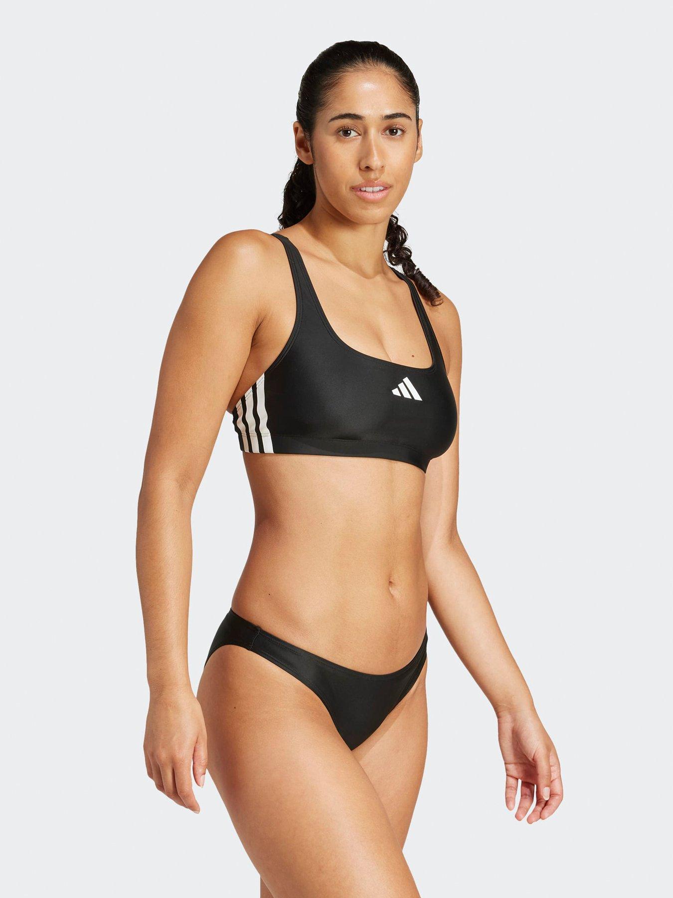 Image 4 of 6 of adidas Womens 3 Stripe Bikini - Black