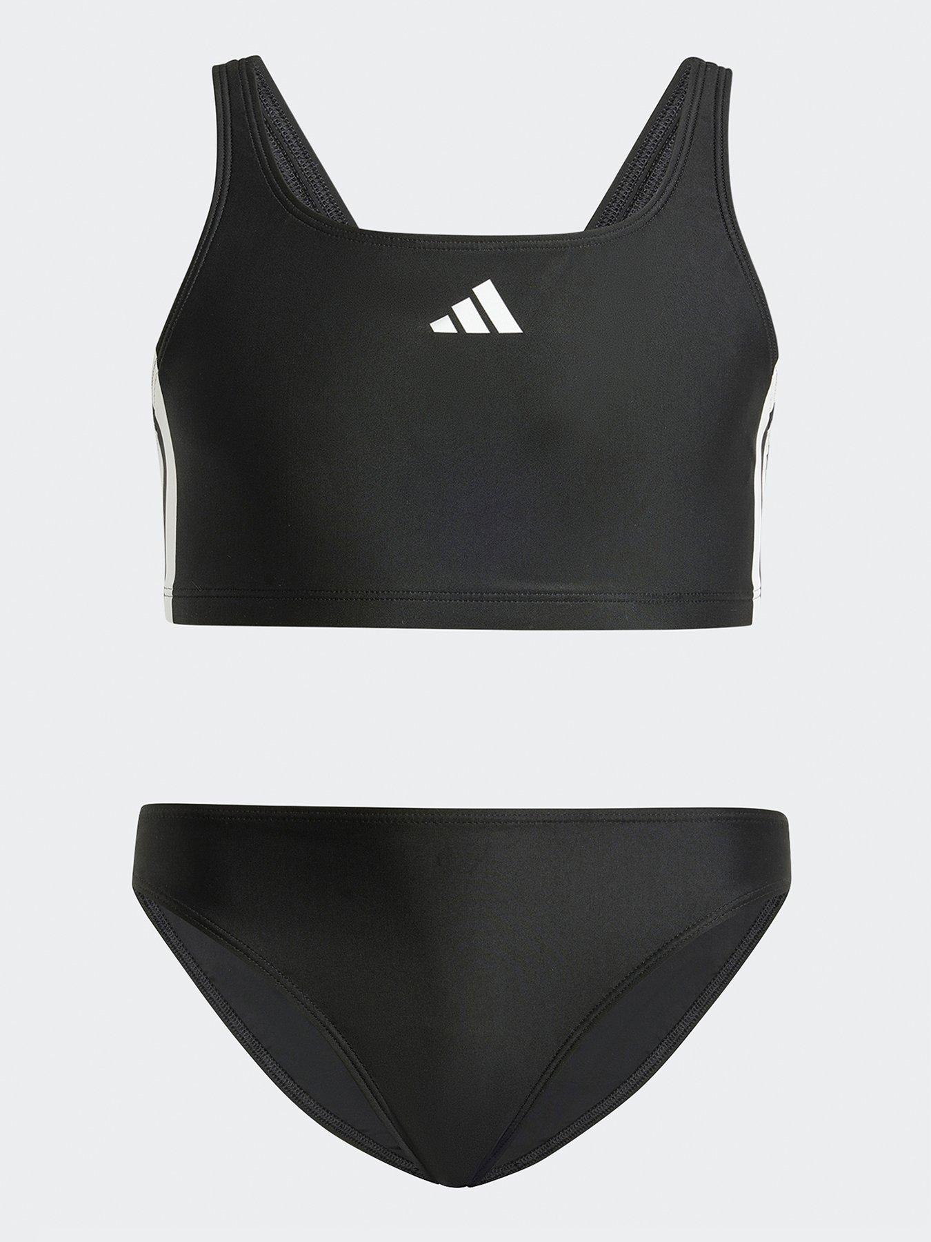 Image 1 of 5 of adidas Junior Girls 3 Stripe Bikini - Black