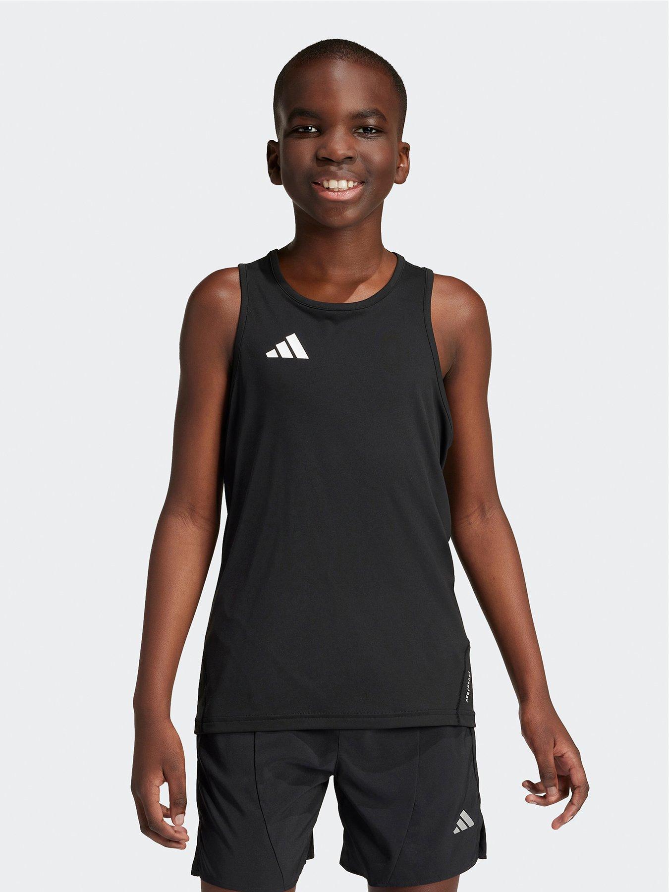 adidas-junior-boys-running-team-singlet-nbspblackwhite