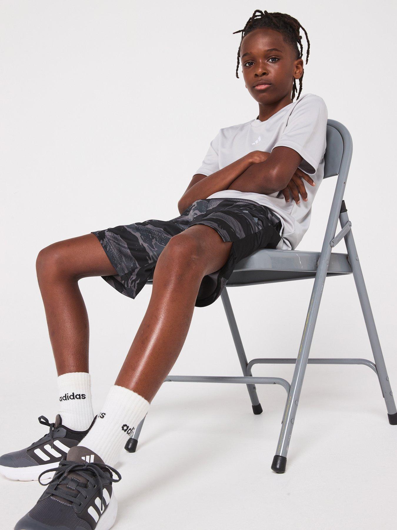 Image 1 of 5 of adidas Junior Boys Train Essentials Camo Shorts - Black