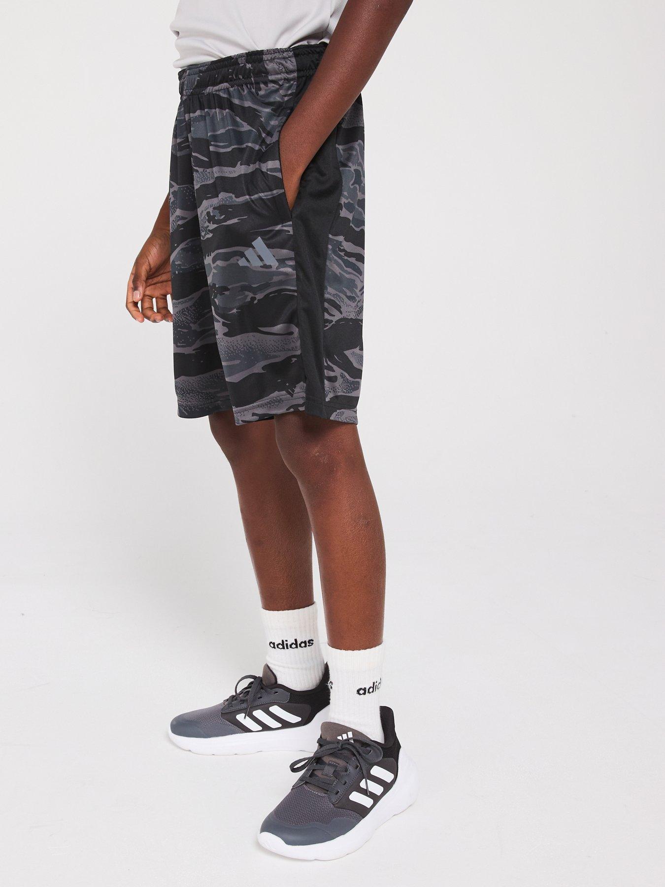 Image 4 of 5 of adidas Junior Boys Train Essentials Camo Shorts - Black