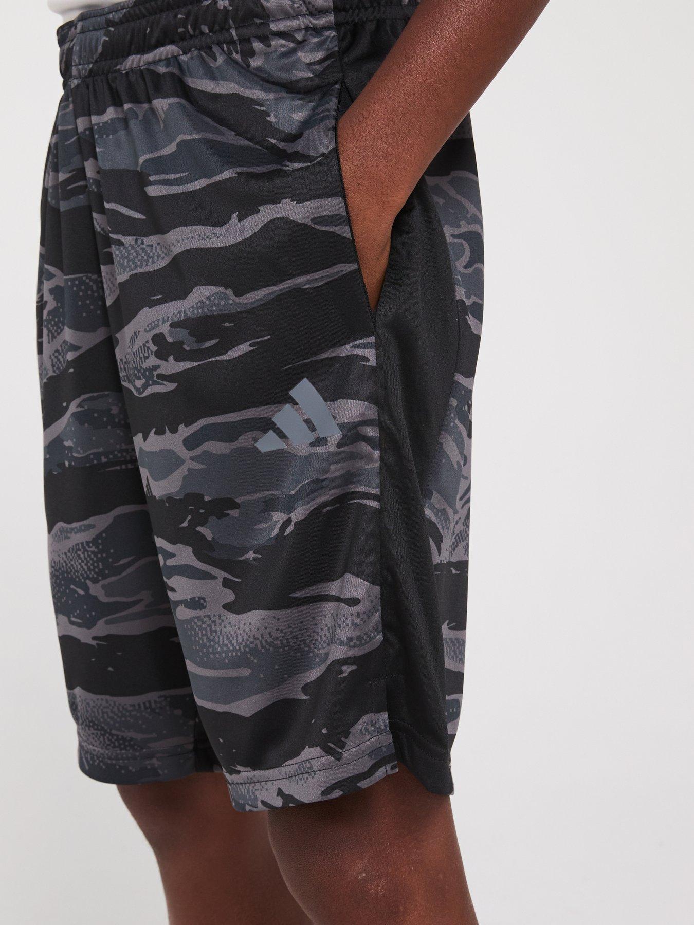 Image 5 of 5 of adidas Junior Boys Train Essentials Camo Shorts - Black