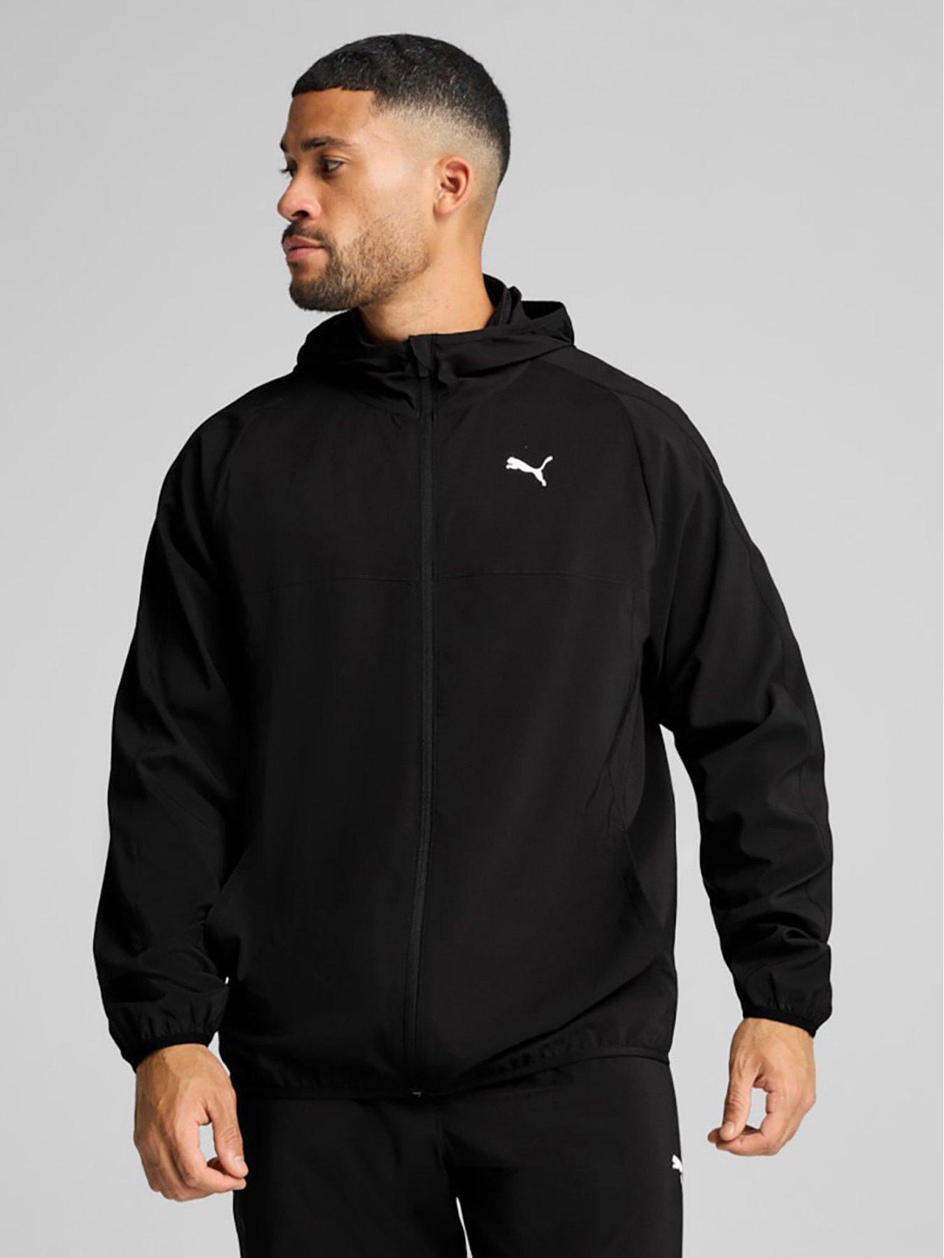 undefined Mens Training Tech Woven Full Zip Jacket - Black