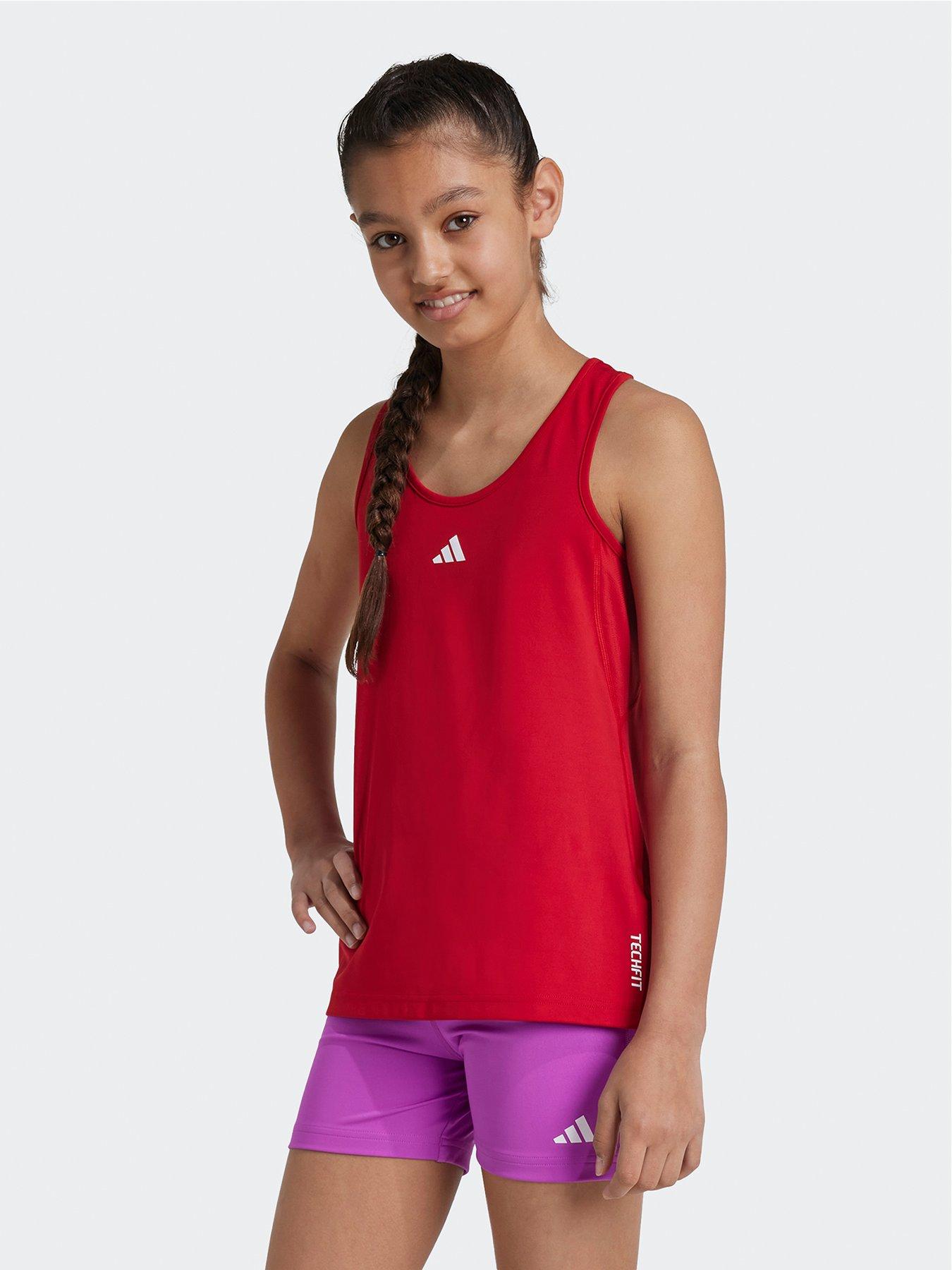 Image 1 of 5 of adidas Junior Girls Training Tech Fit Tank - Red