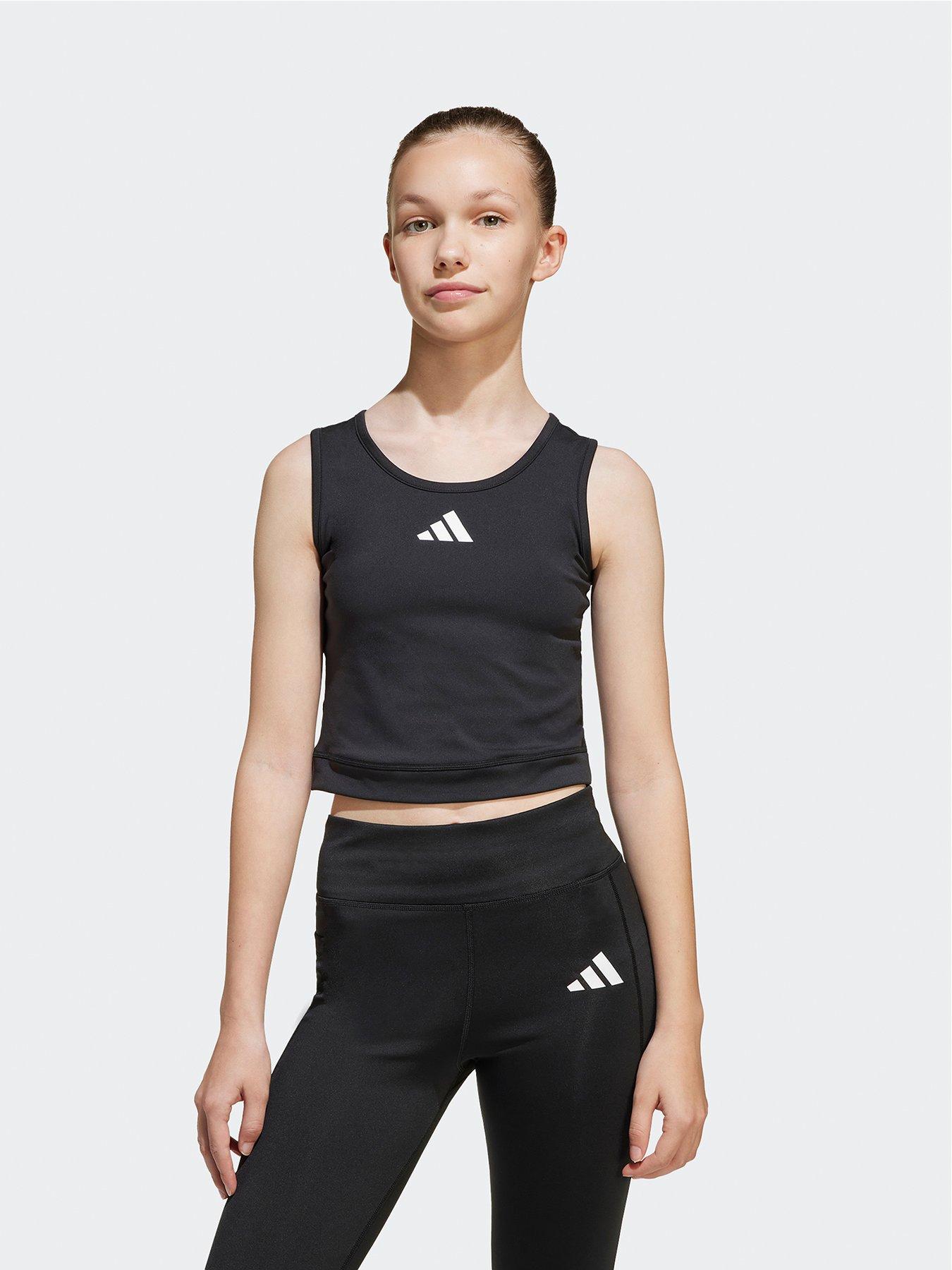 adidas-junior-girls-training-crop-top-blackfront