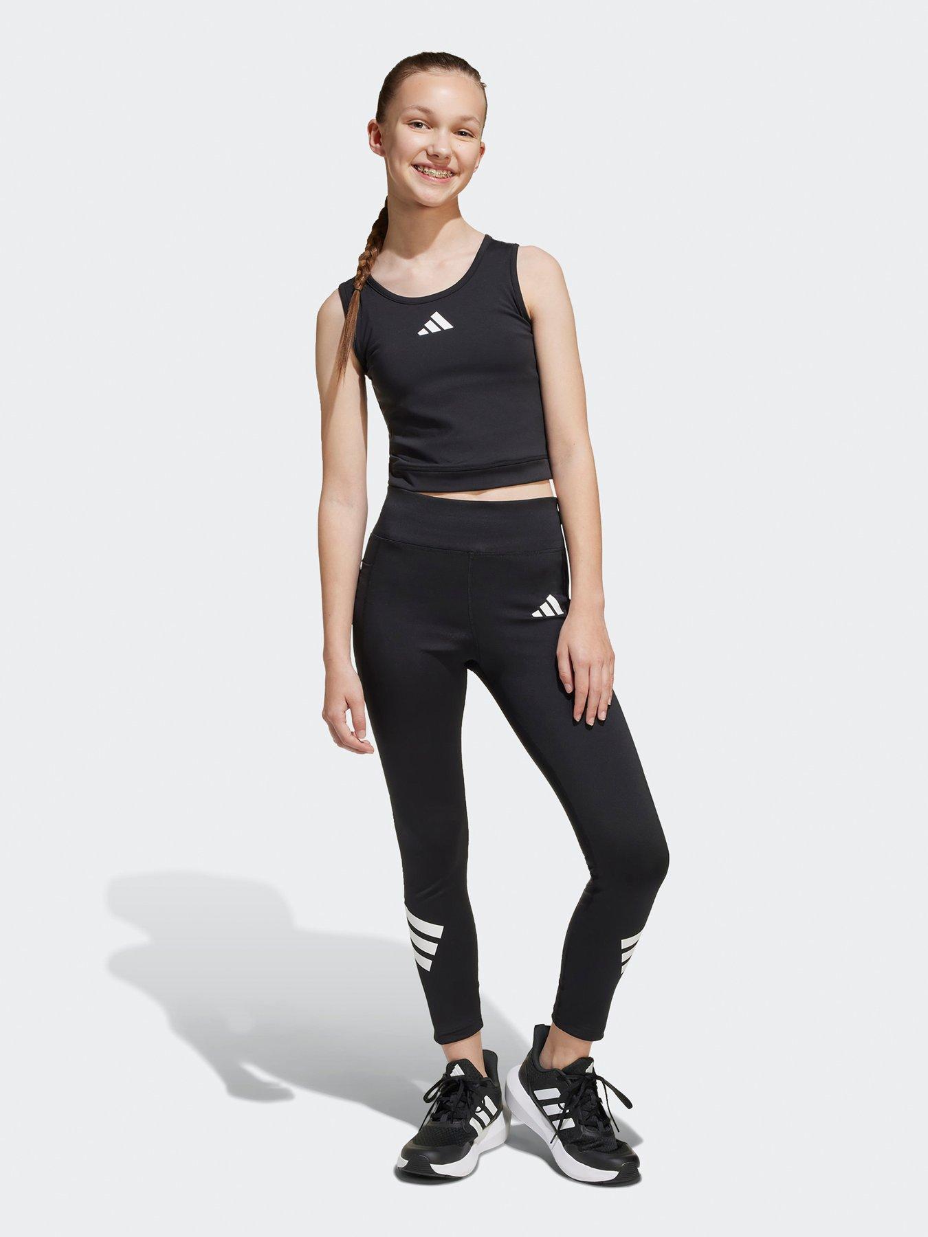 Image 3 of 5 of adidas Junior Girls Training Crop Top - Black