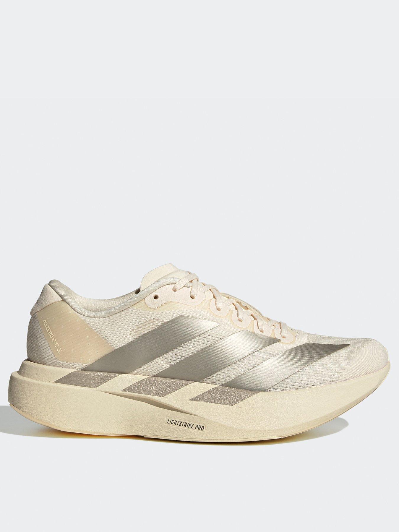undefined Womens Running Adizero Evo SL Trainers - Wonder White/Cyber Metallic/Warm Vanilla