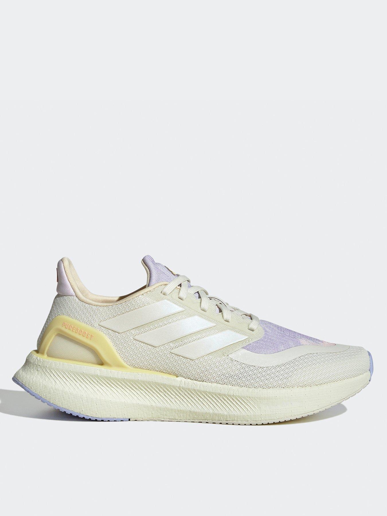 Image 1 of 6 of adidas Womens Running Pureboost 5 Trainers - Ivory/Ice Lavender