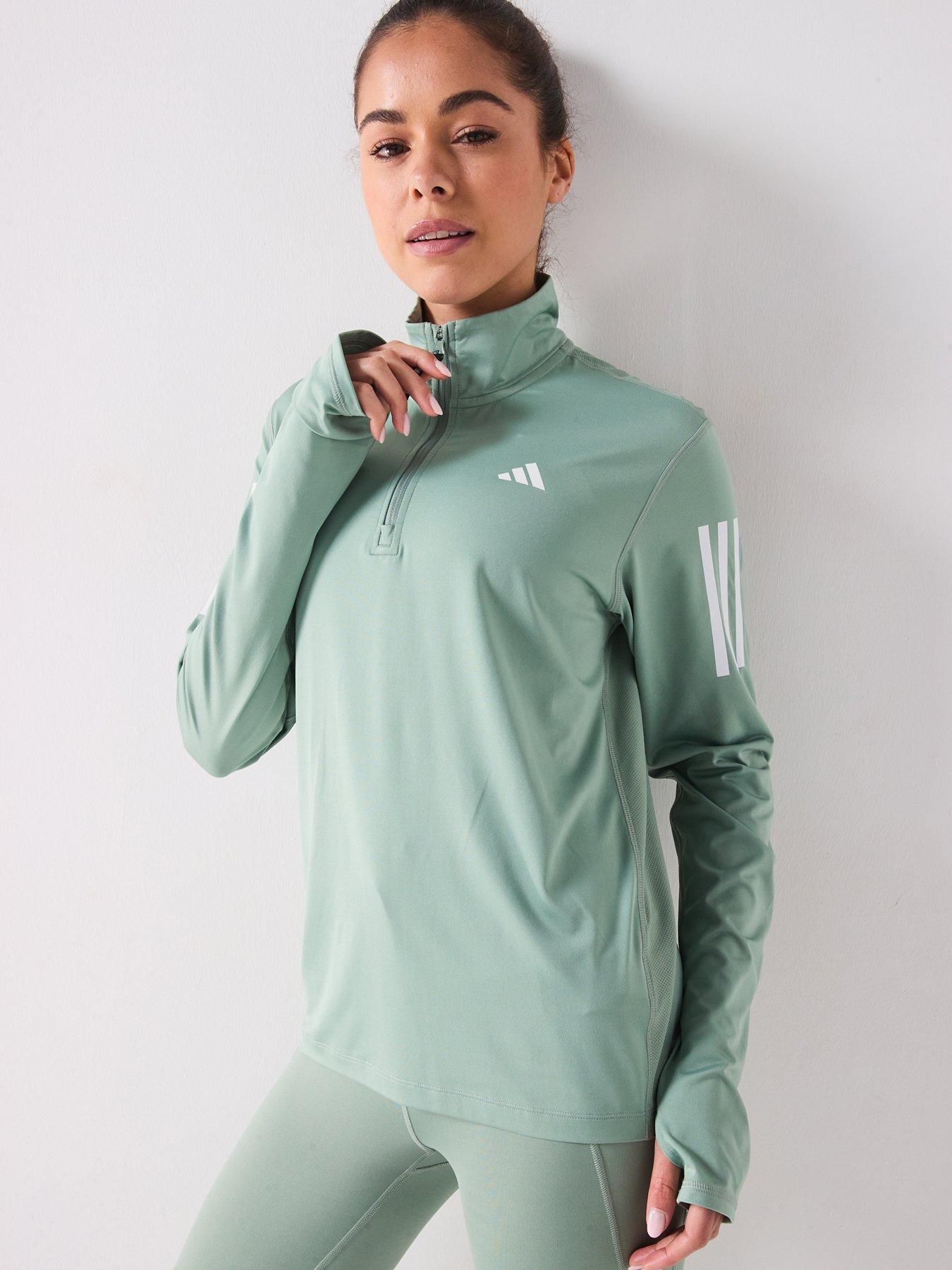 adidas-womens-running-own-the-run-12-zip-top-green