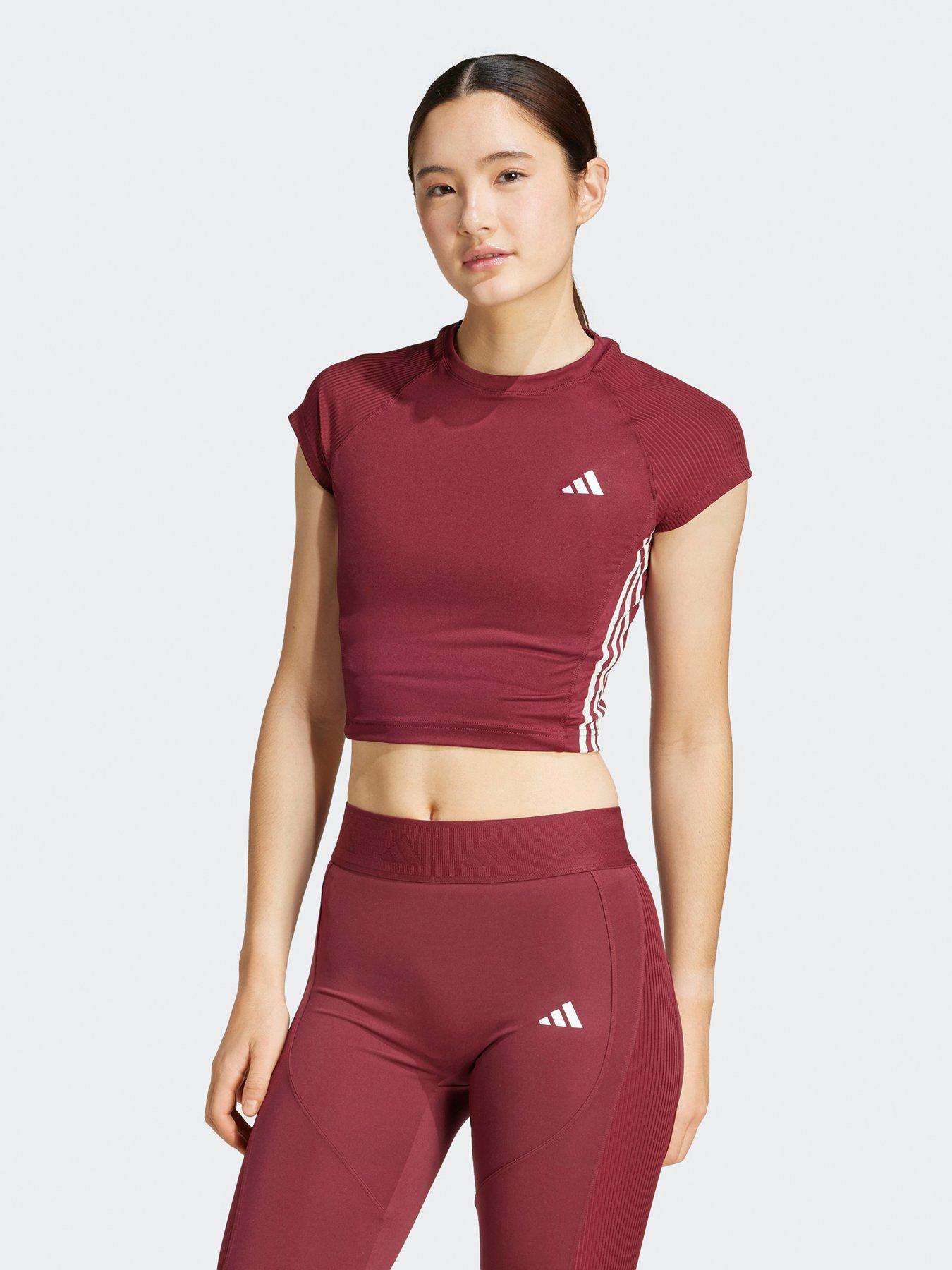 adidas-womens-training-hyperglam-crop-t-shirt-burgundy-red