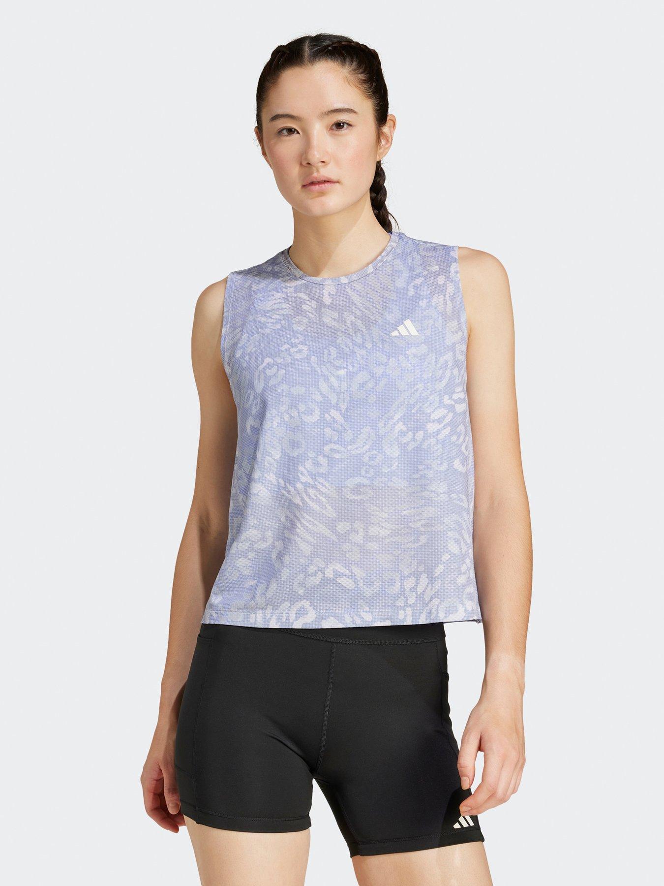 Image 1 of 5 of adidas Womens Running Own The Run Printed Tank - Grey