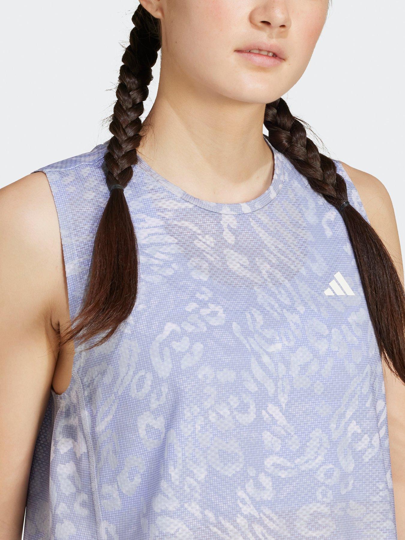Image 4 of 5 of adidas Womens Running Own The Run Printed Tank - Grey