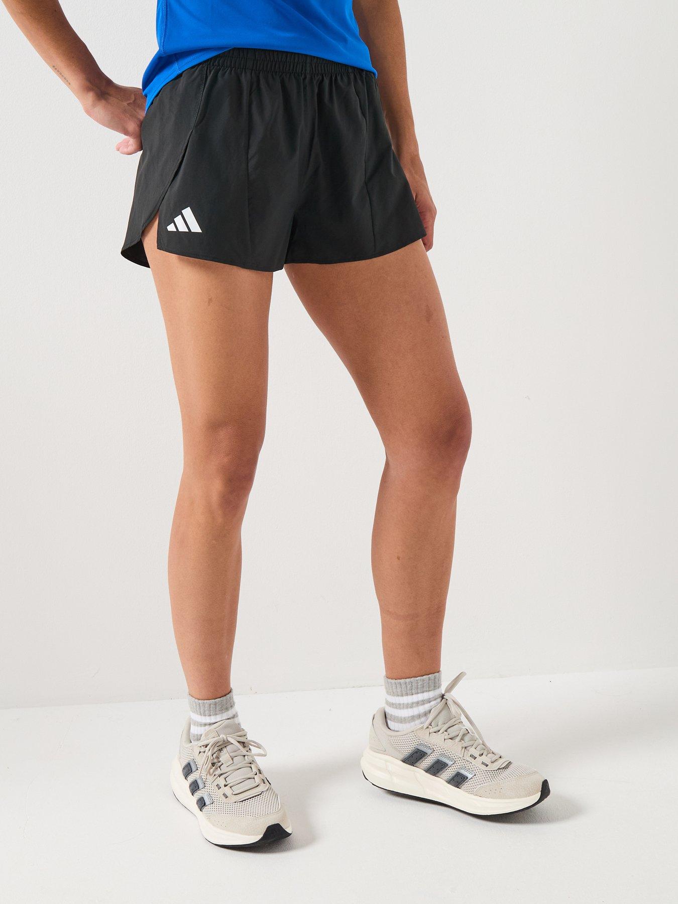 adidas Womens Running Adizero Split Shorts - Black
