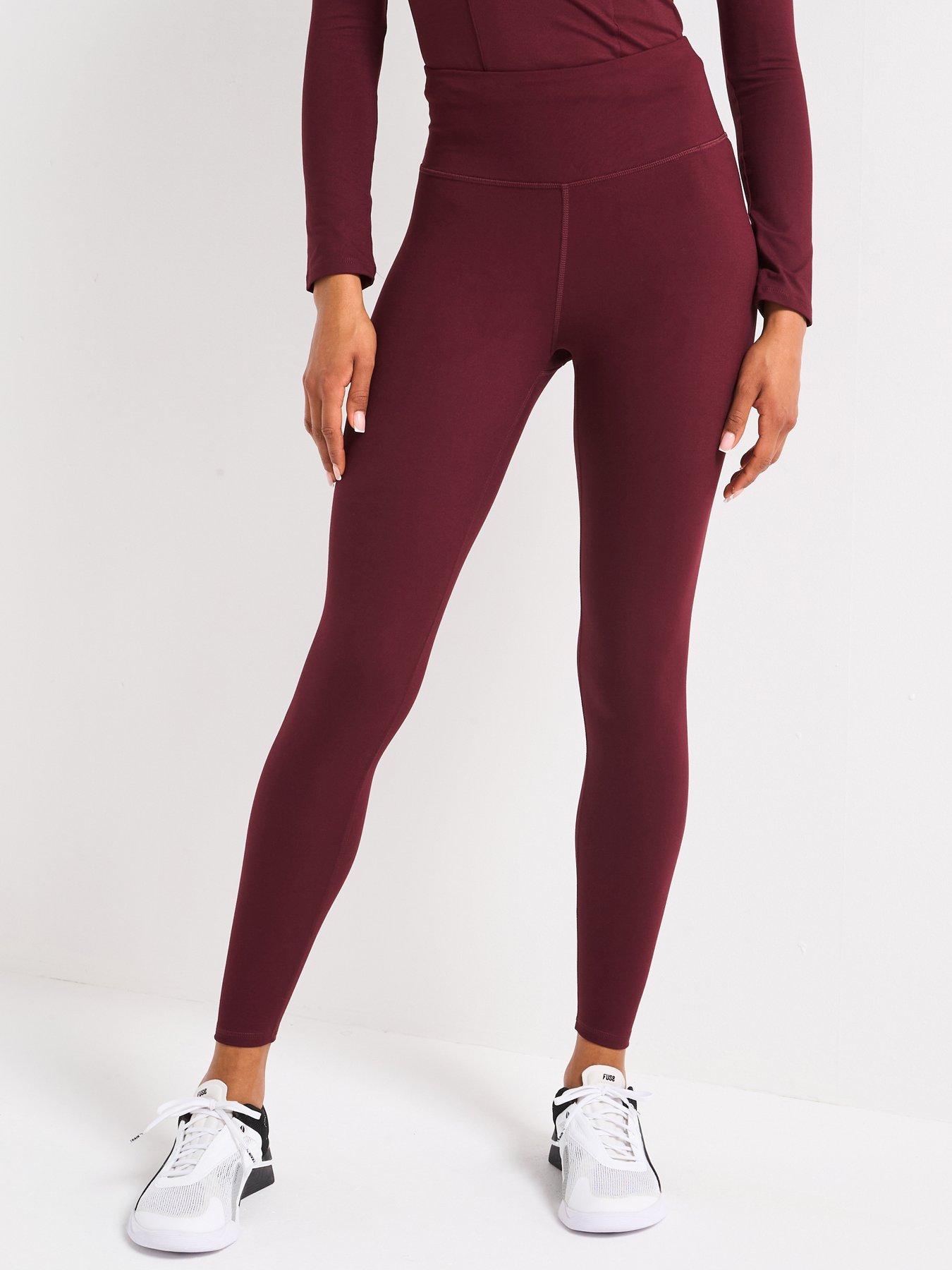 Image of Puma Womens Training Evolve High Waist Full Length Tights - Burgundy - Purple