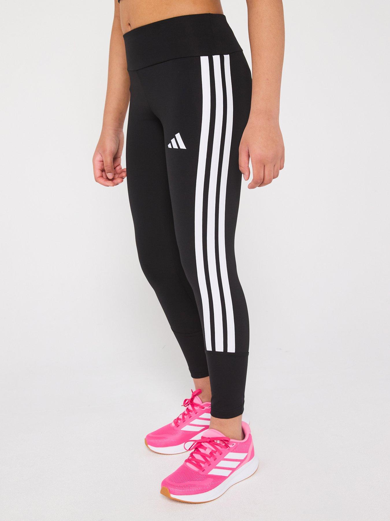 adidas-junior-girls-train-essentials-3-stripe-tights-black