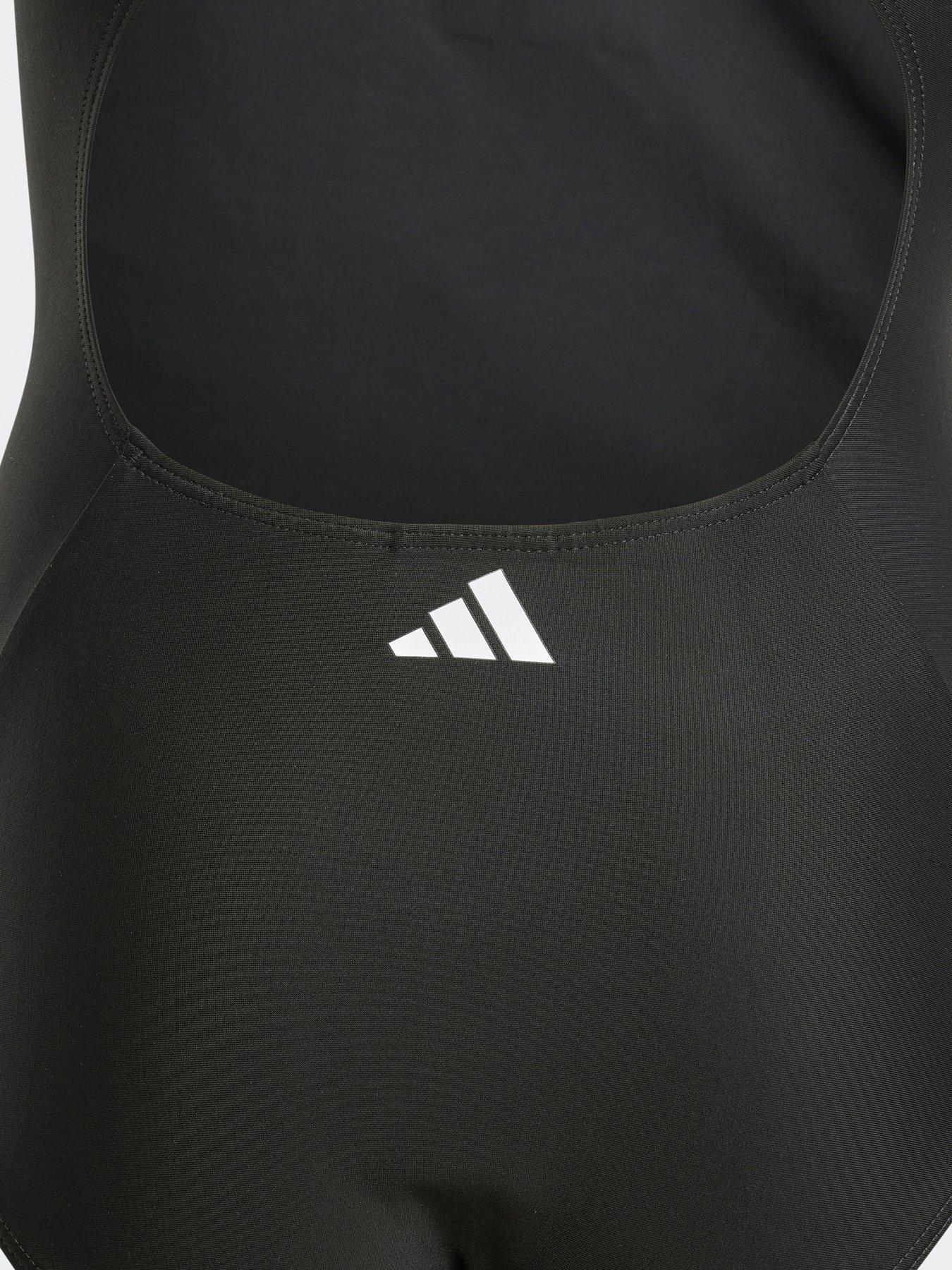 Image 3 of 4 of adidas Junior Girls 3 Stripe Swimsuit - Black