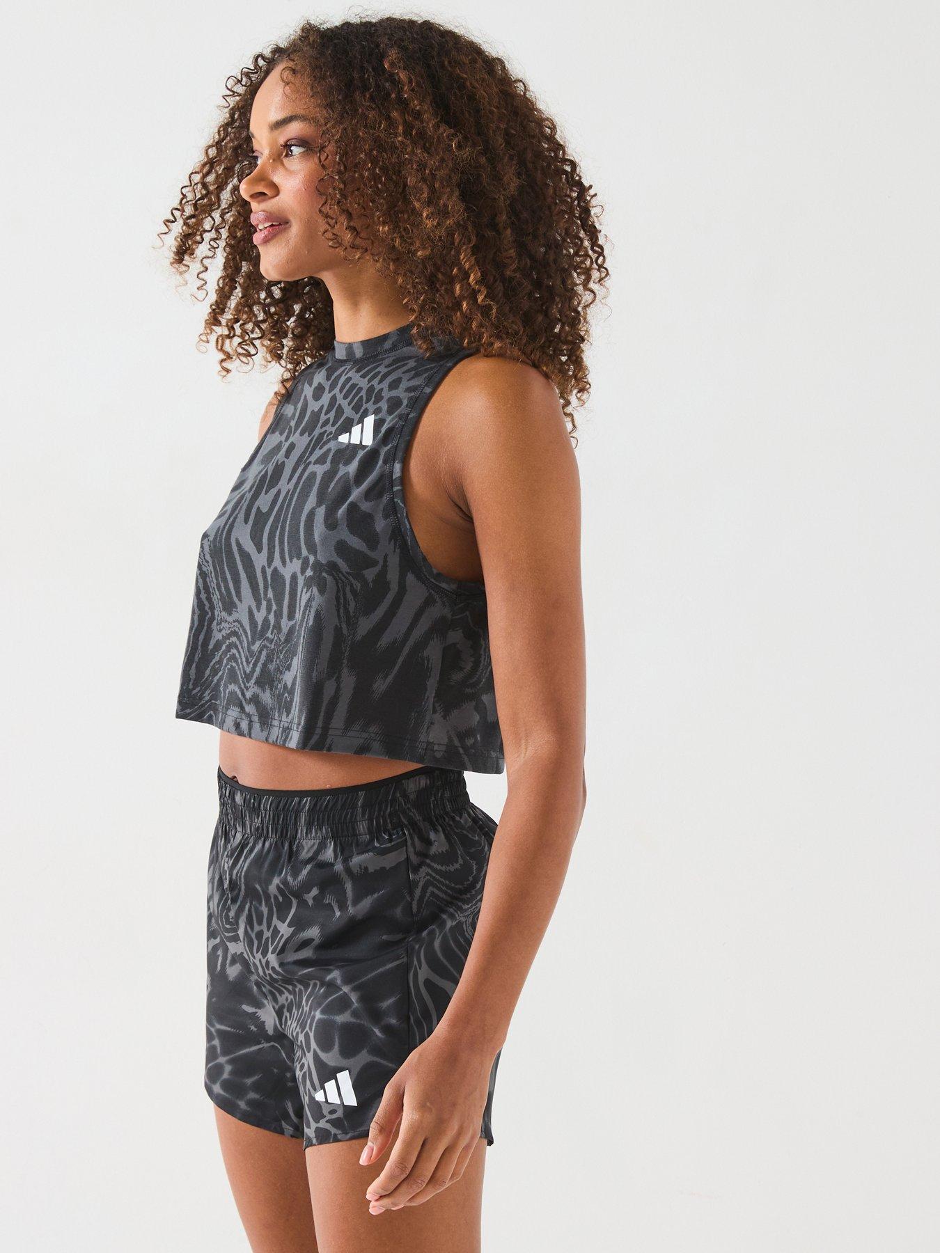 Image of adidas Womens Train Essentials Printed Tank - Black