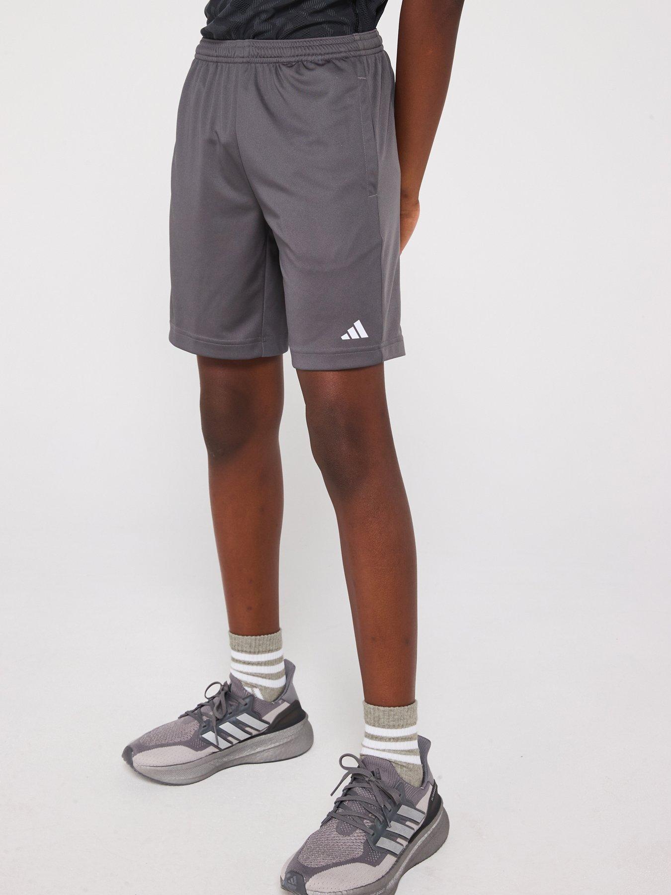 adidas-junior-boys-train-essentials-shorts-grey