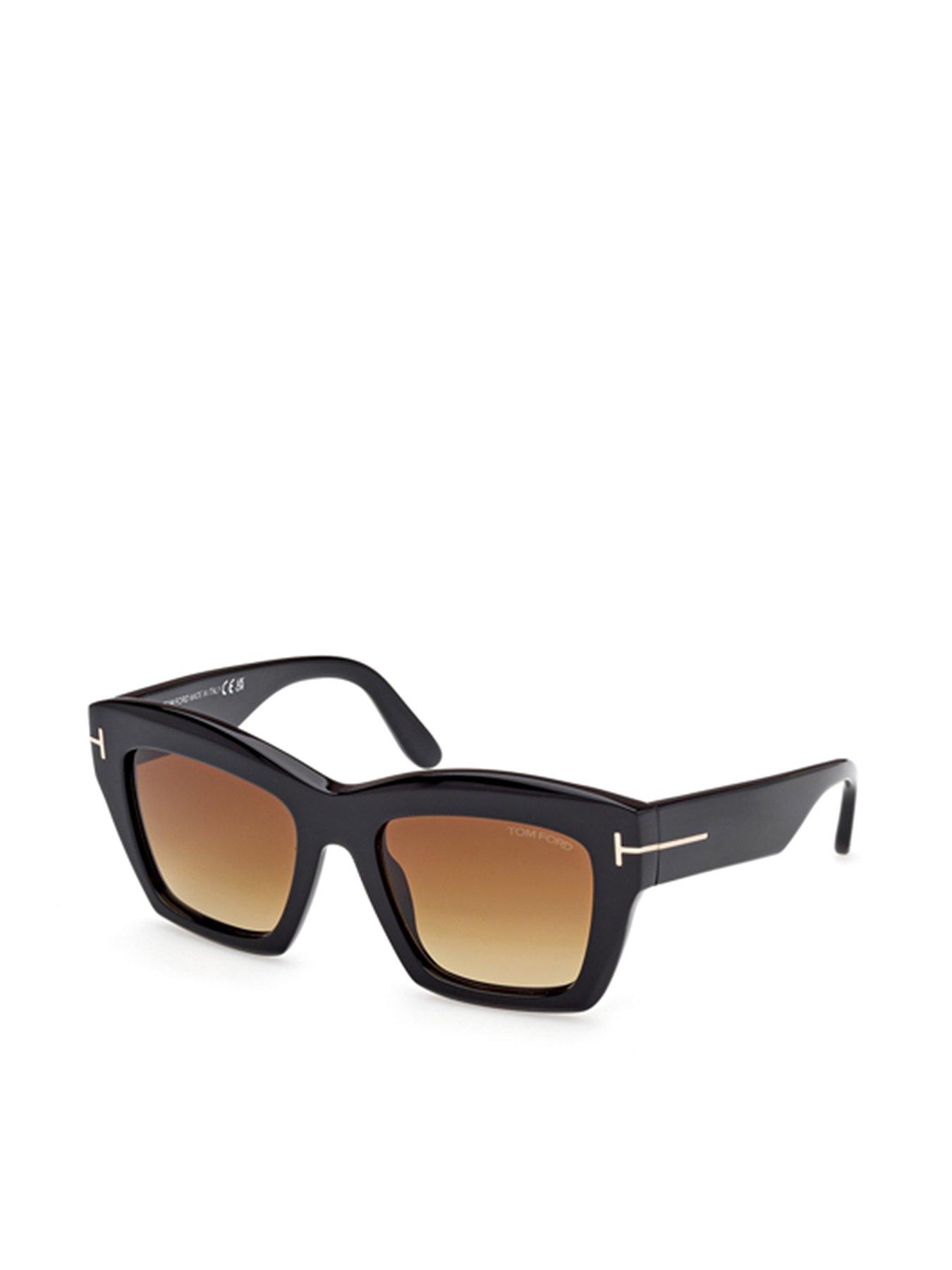 Image 1 of 4 of Tom Ford Luna Butterfly Sunglasses - Shiny Black