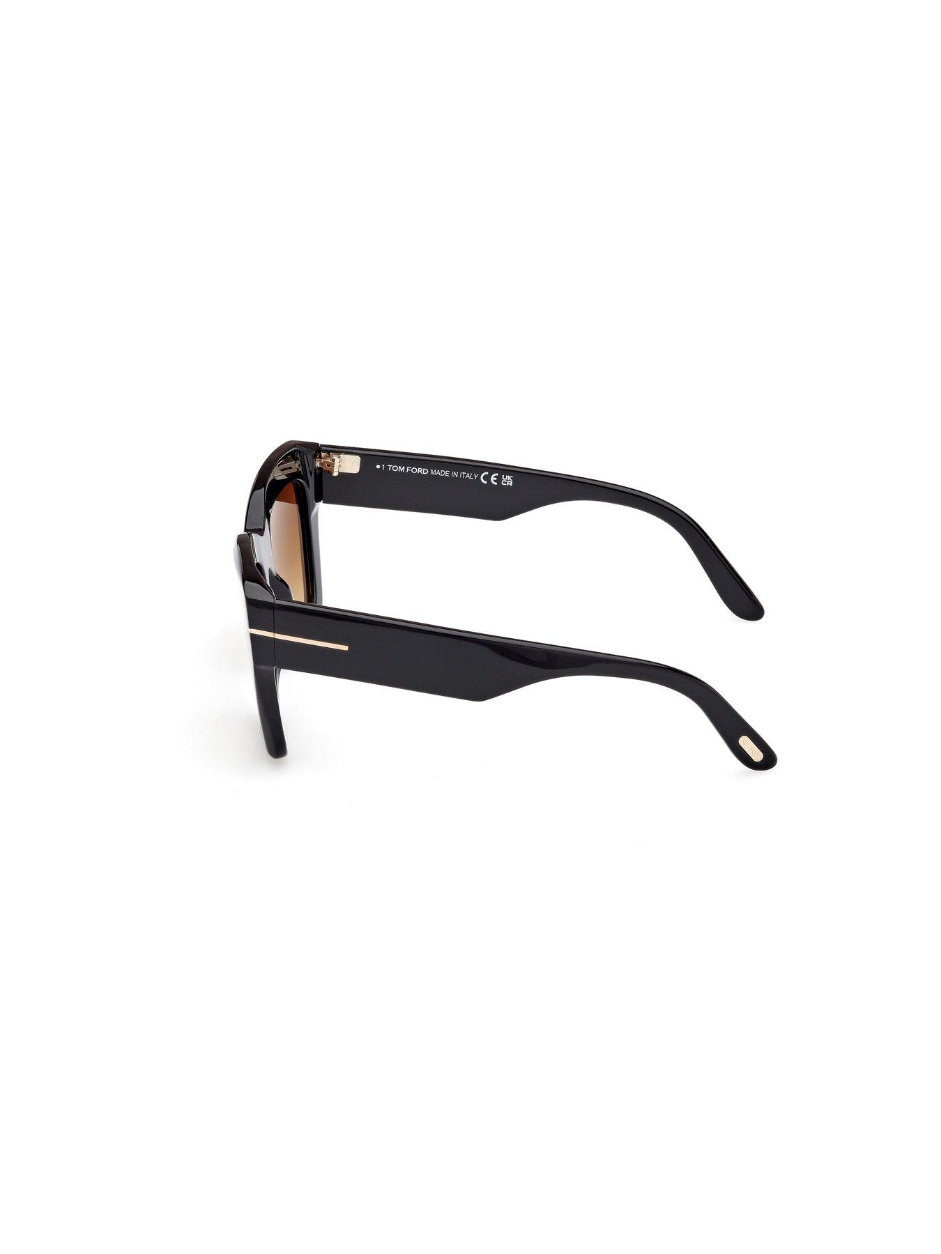 Image 2 of 4 of Tom Ford Luna Butterfly Sunglasses - Shiny Black