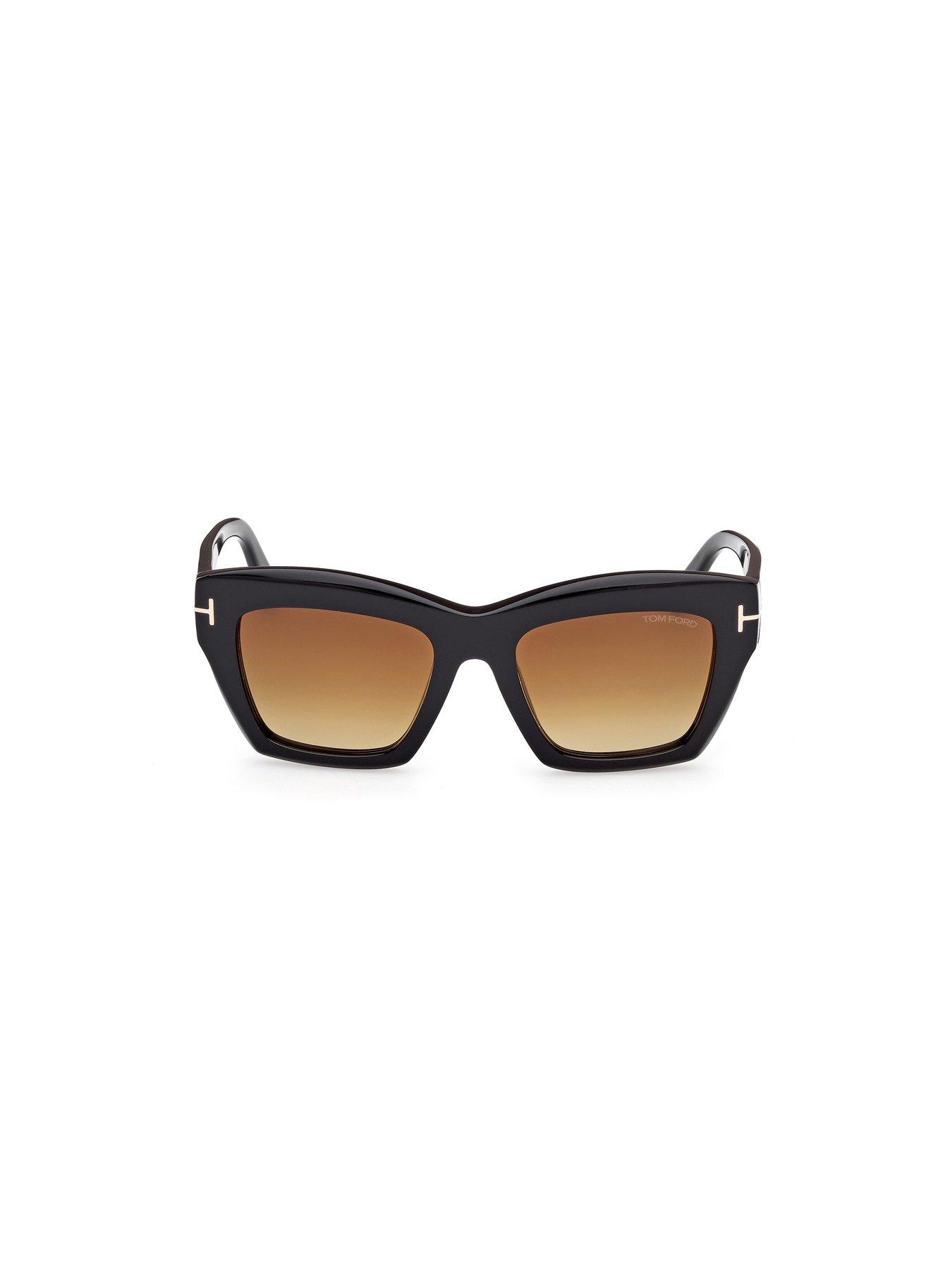 Image 4 of 4 of Tom Ford Luna Butterfly Sunglasses - Shiny Black