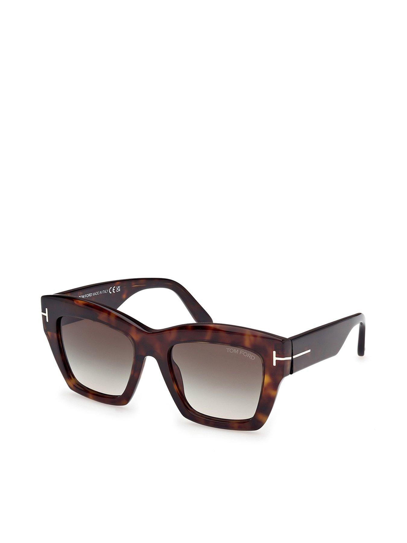 Image 1 of 4 of Tom Ford Luna Butterfly Sunglasses - Dark Havana