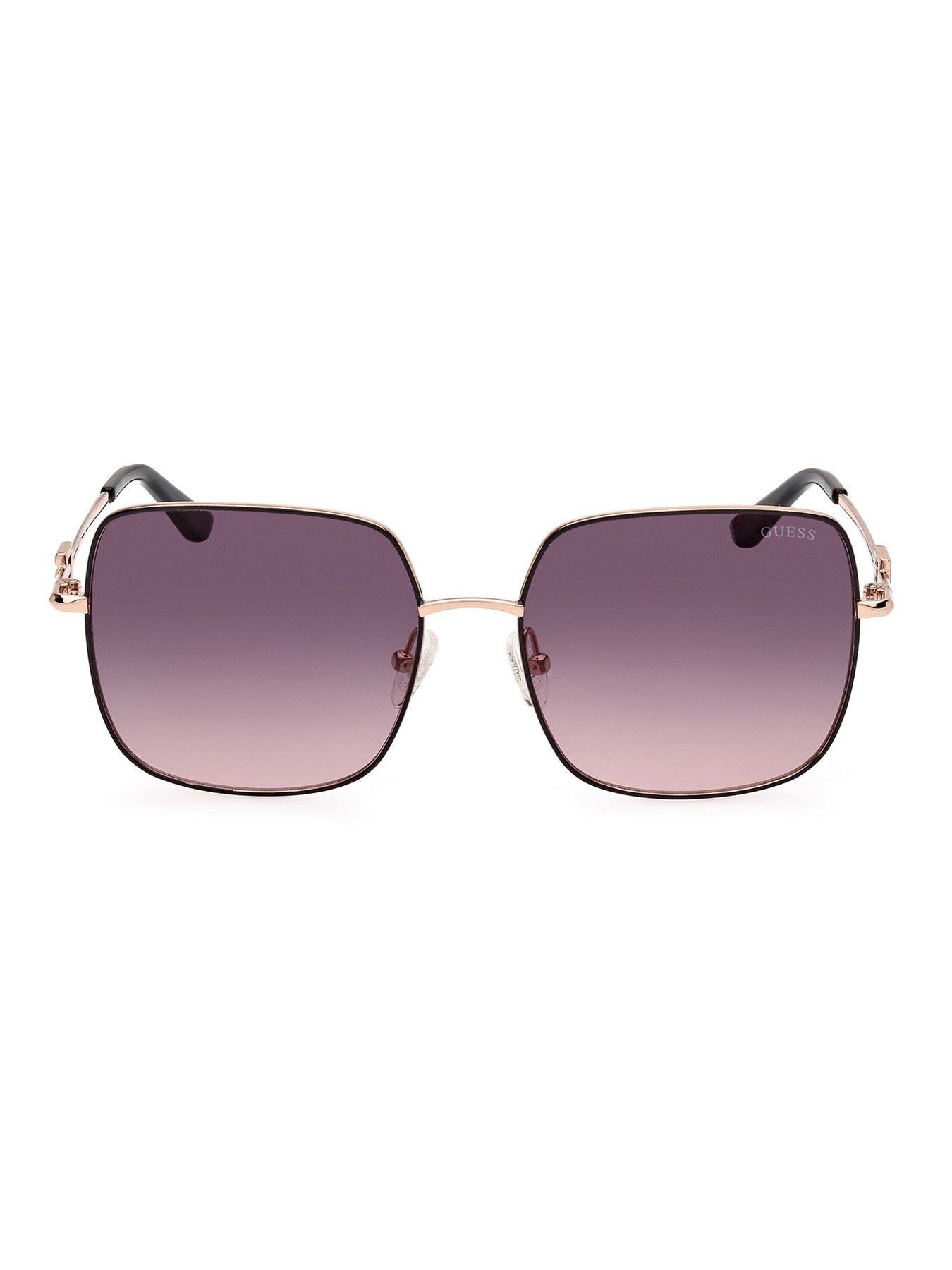 Image 3 of 6 of Guess Square Metal Frame Logo Sunglasses - Black/Other