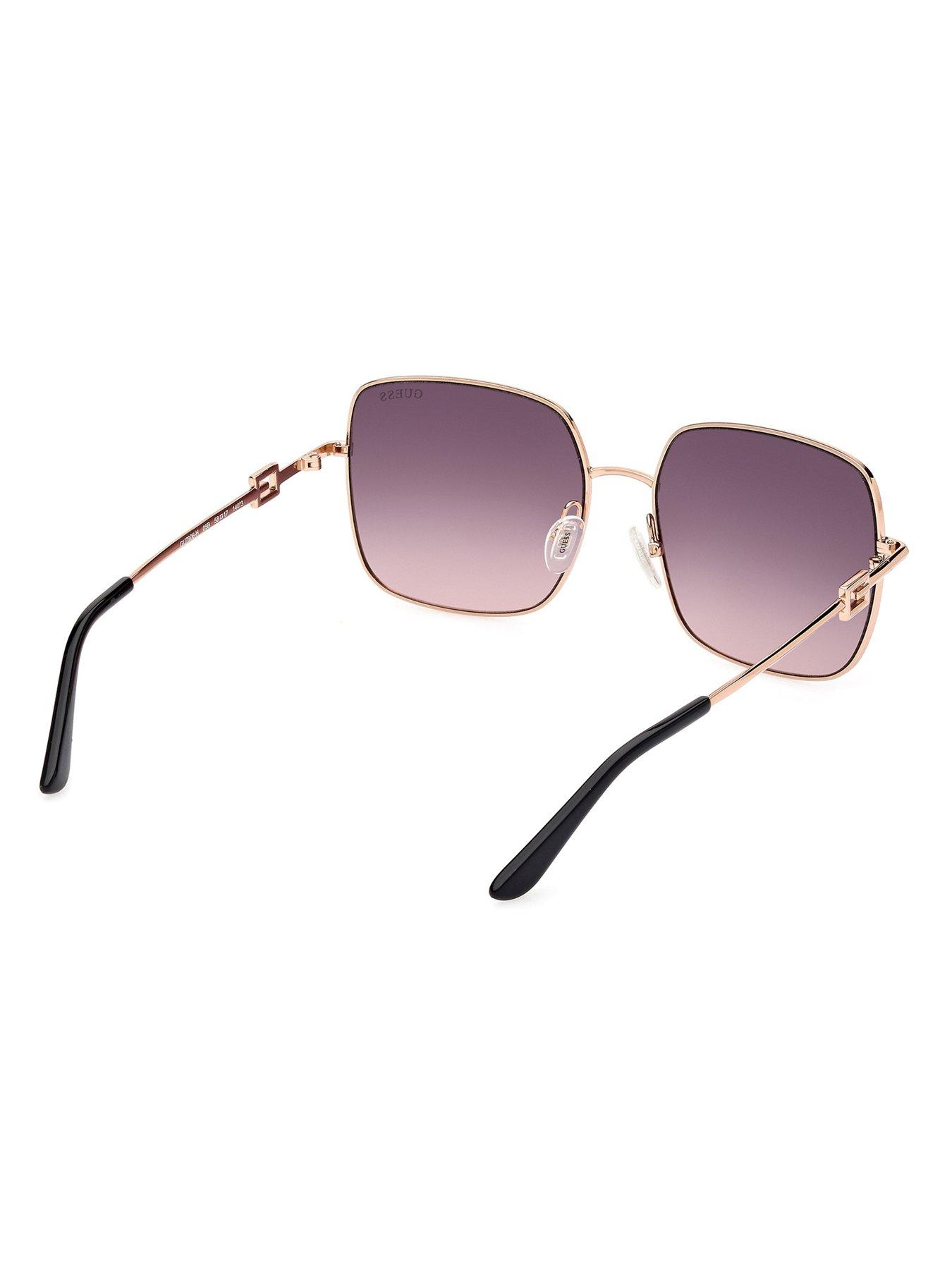 Image 4 of 6 of Guess Square Metal Frame Logo Sunglasses - Black/Other
