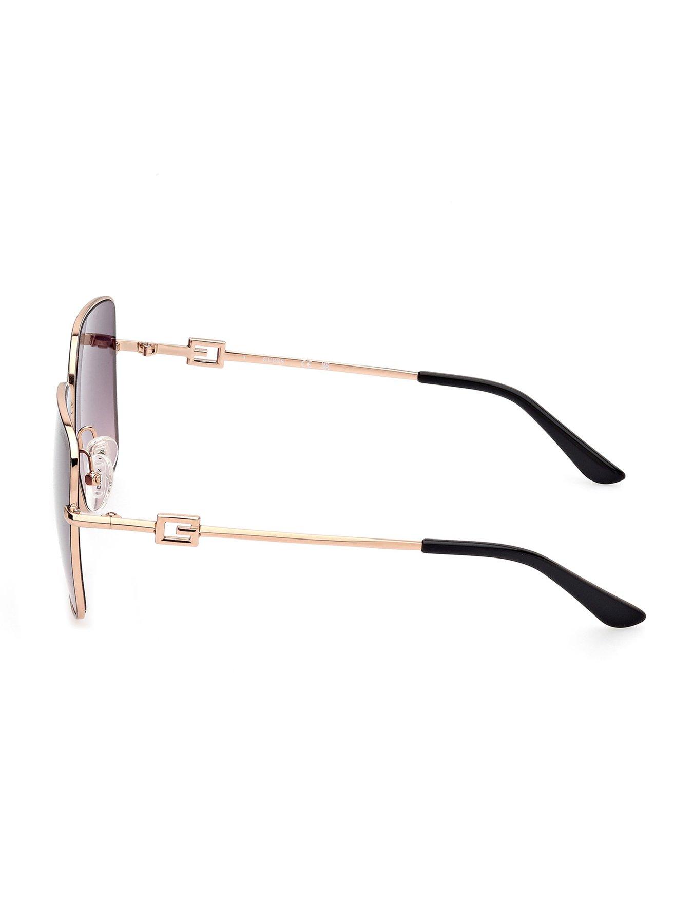 Image 5 of 6 of Guess Square Metal Frame Logo Sunglasses - Black/Other