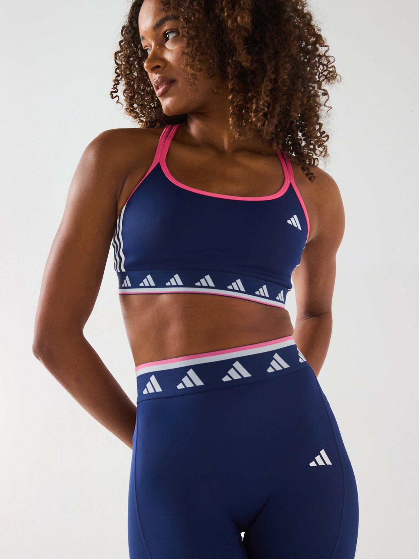 Image of adidas Womens Training Hyperglam Light Support Sports Bra - Blue