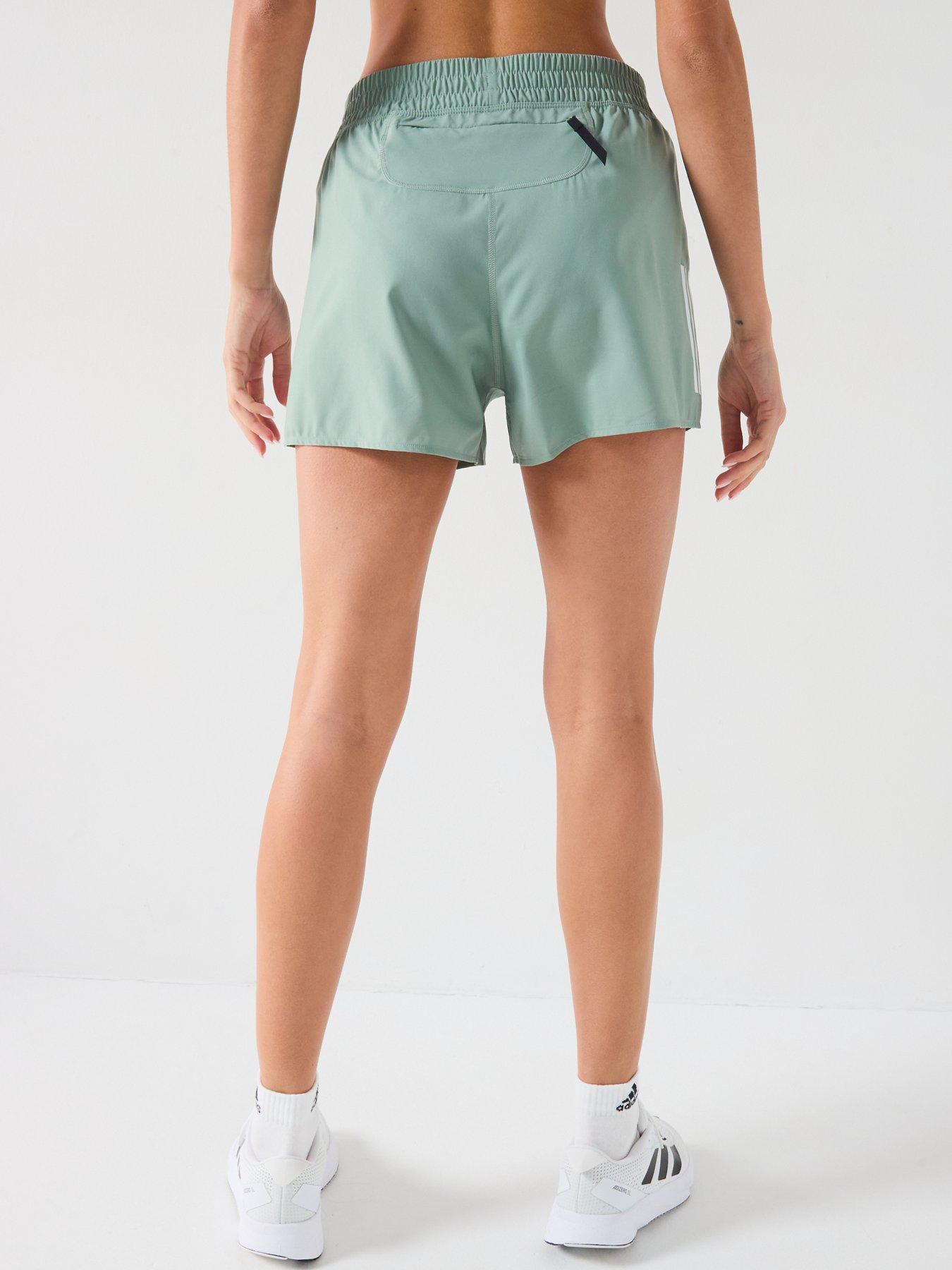 adidas-womens-running-own-the-run-4-inch-shorts-greenstillFront