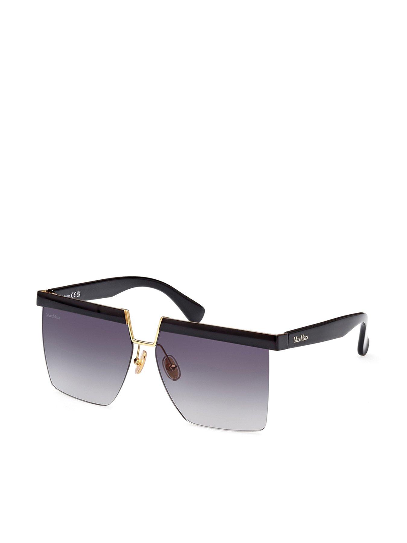 undefined Flat Geometric Oversized Sunglasses - Black