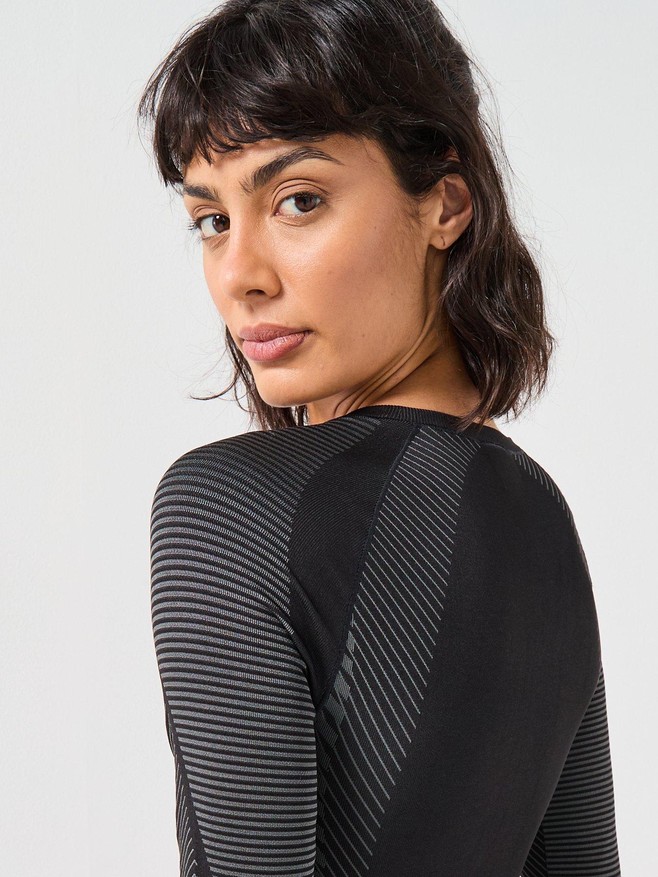 Image 5 of 6 of adidas Womens Training Seamless Long Sleeve Crop Top - Black