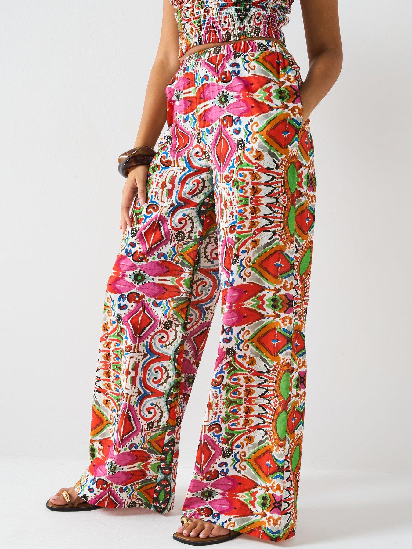 undefined Printed Wide Leg Trouser Co-ord