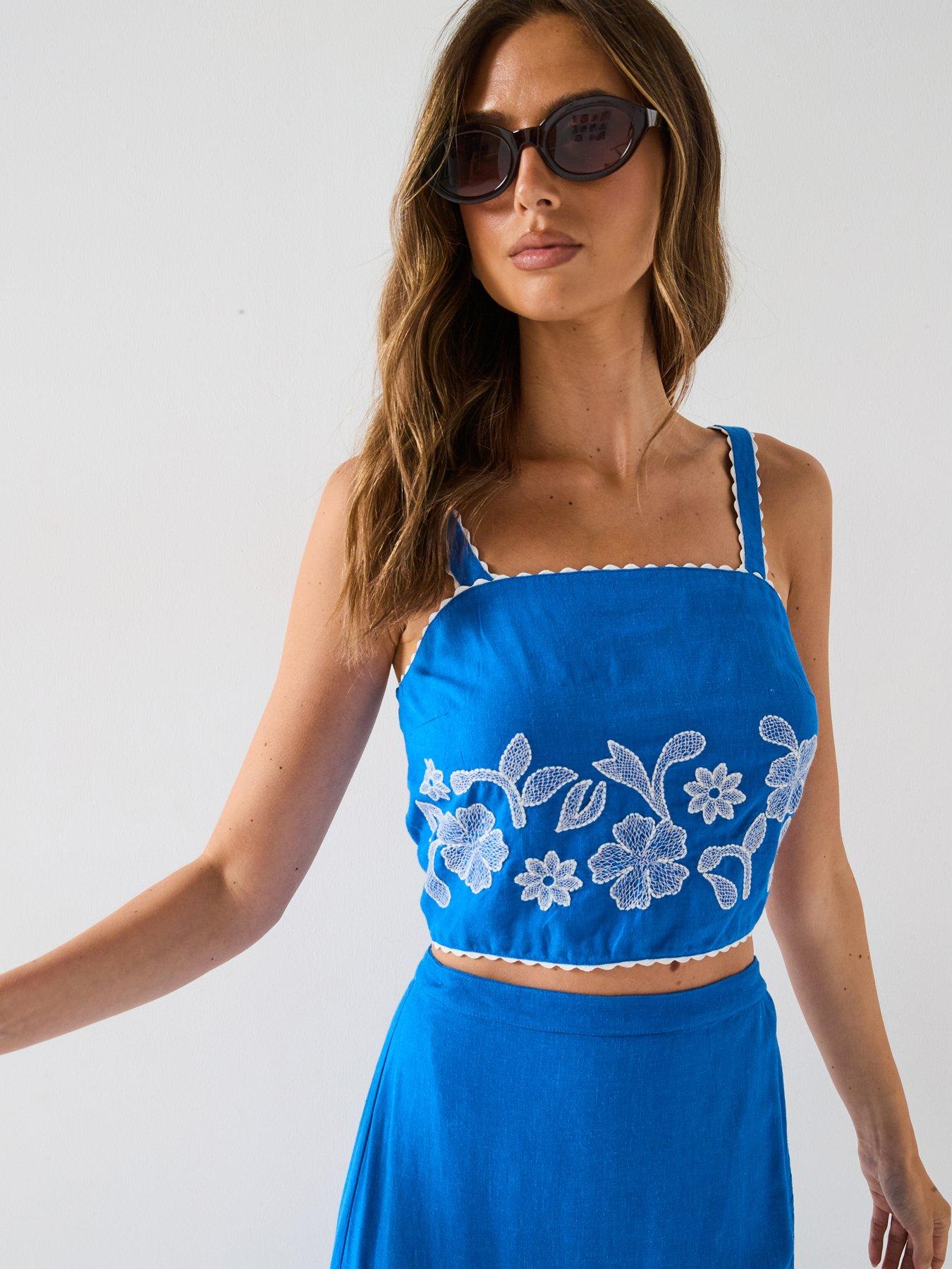 v-by-very-strappy-embroidered-crop-top-co-ord-blue