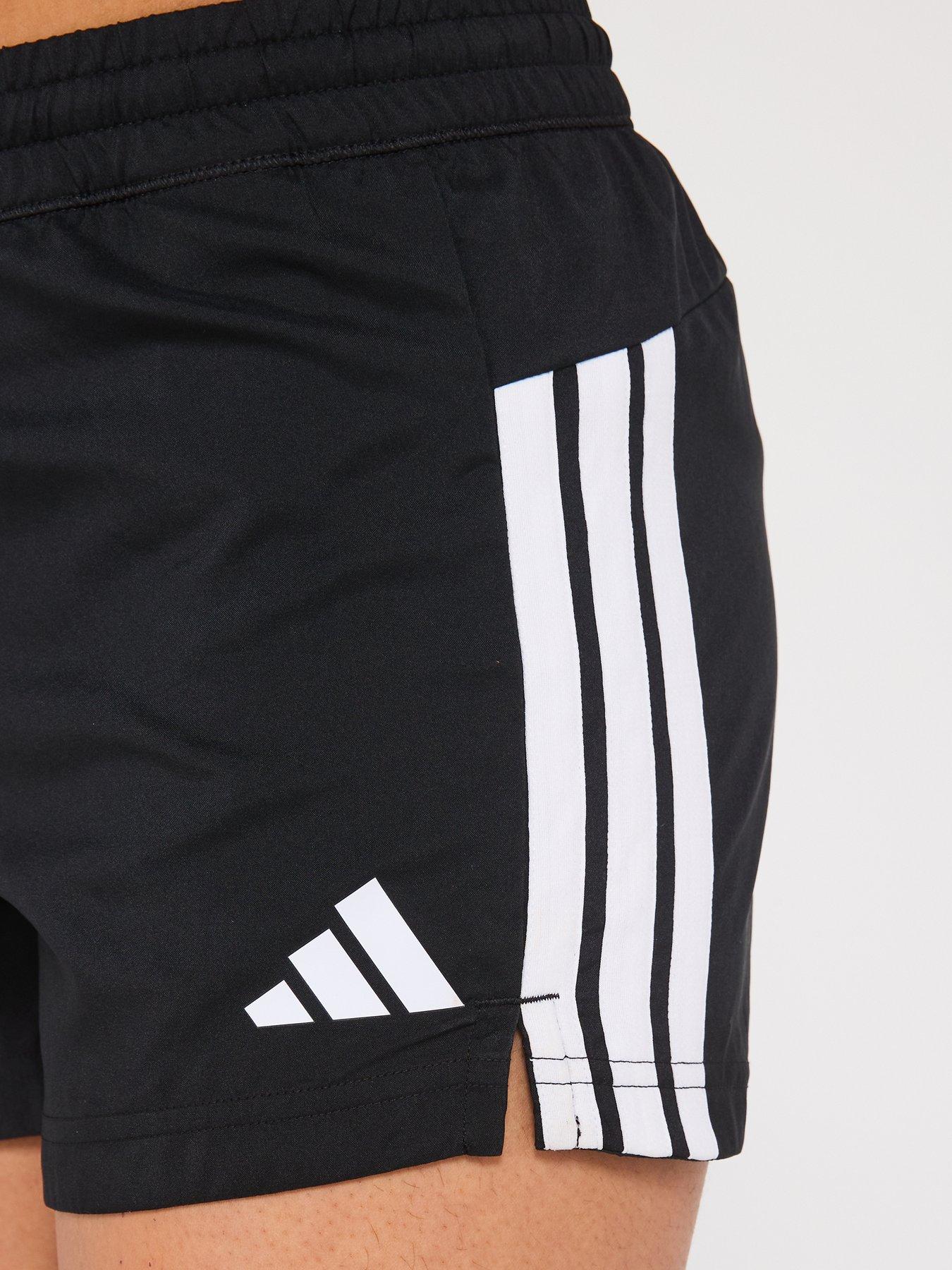 Image 4 of 6 of adidas Junior Girls Train Essentials 3 Stripe Shorts - Black/White
