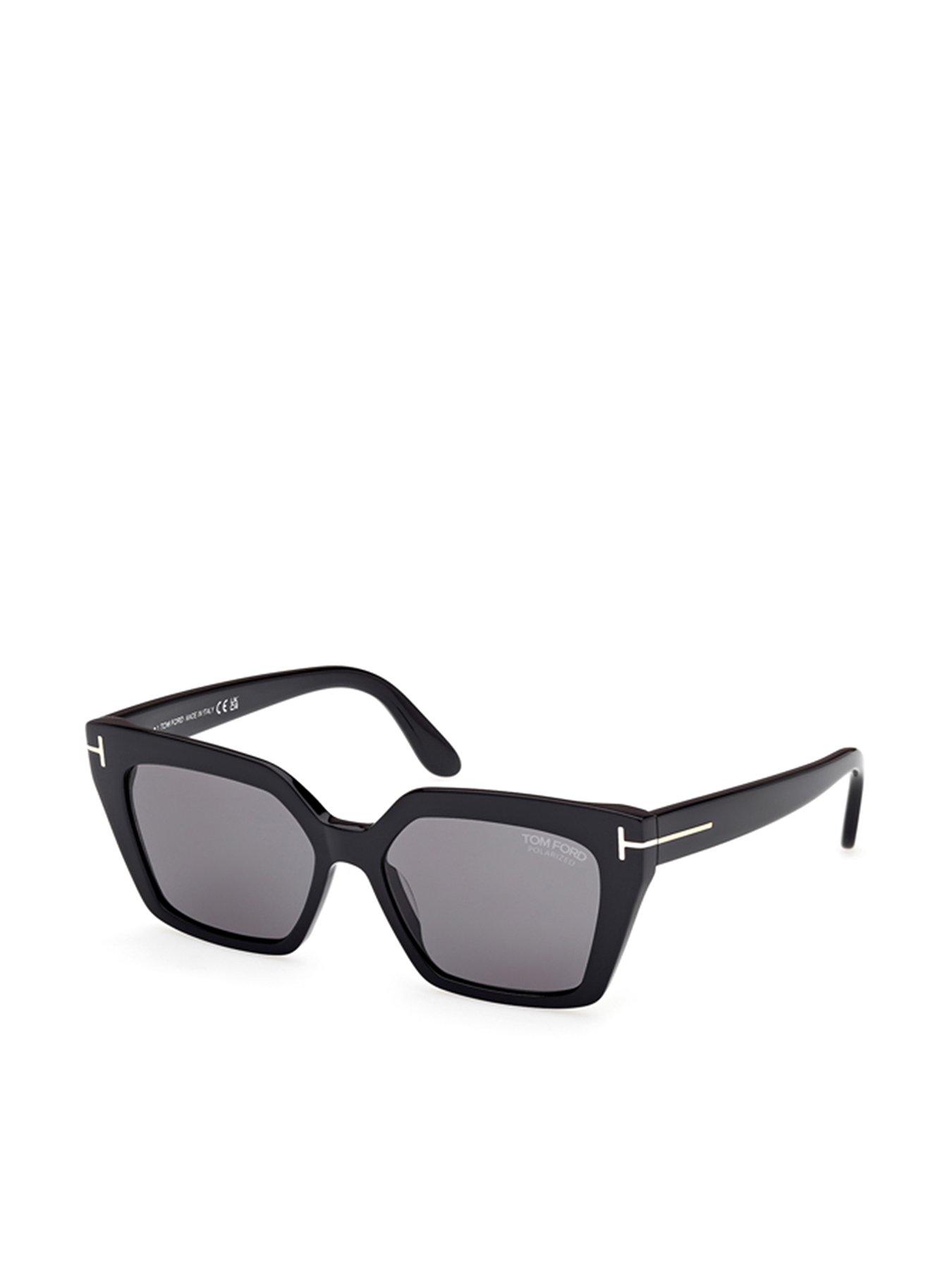 Image 1 of 4 of Tom Ford Winona Cat Sunglasses - Shiny Black