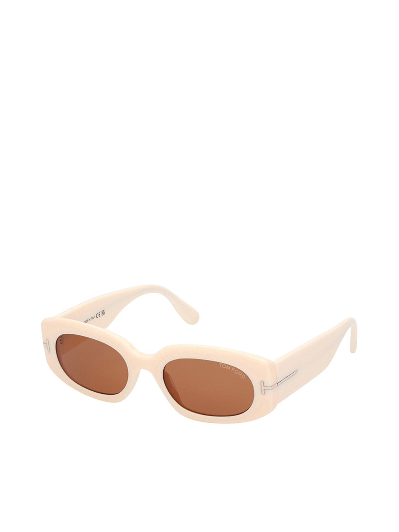 Image 1 of 4 of Tom Ford Cielle Oval Sunglasses - Ivory