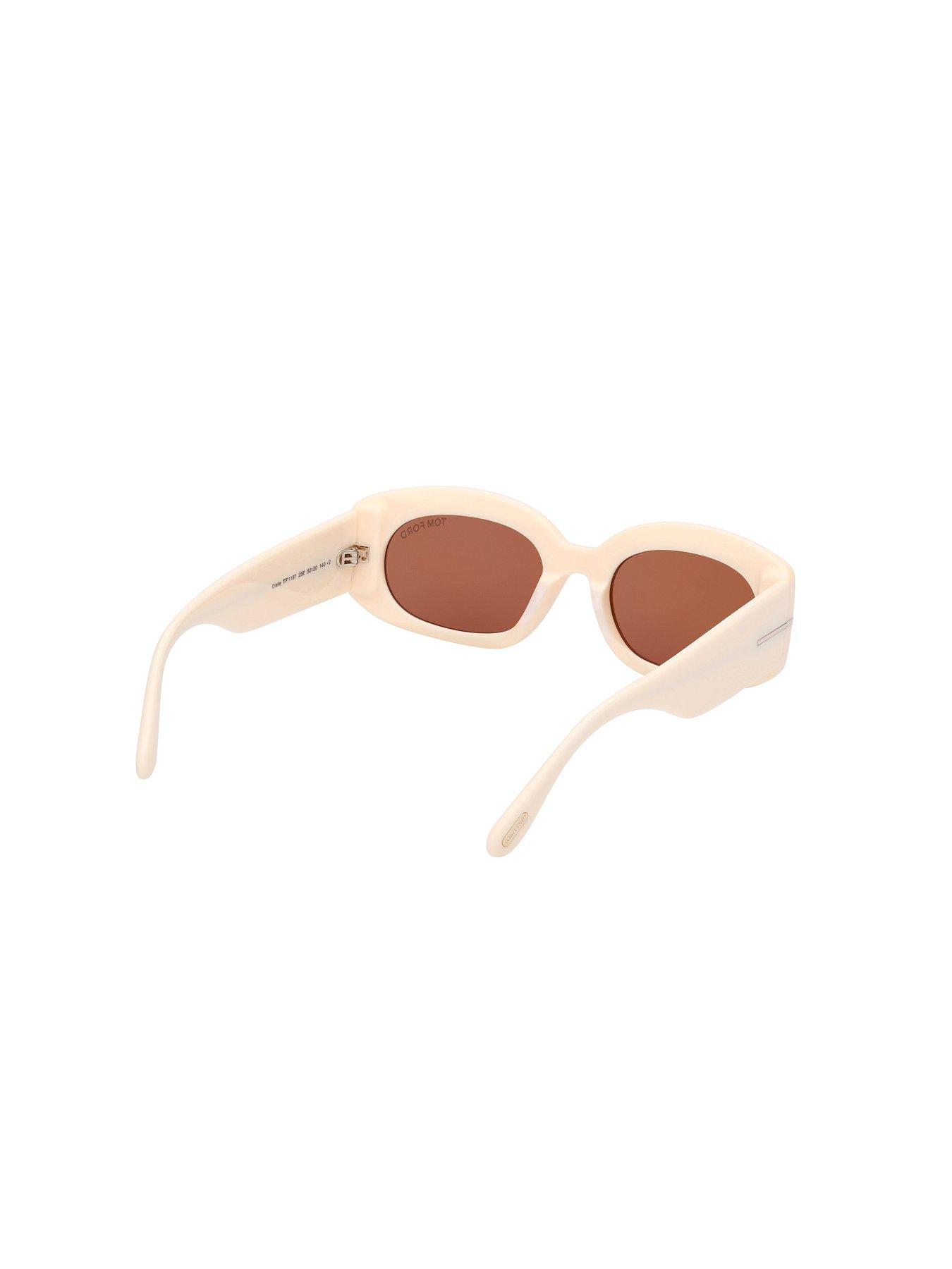 Image 3 of 4 of Tom Ford Cielle Oval Sunglasses - Ivory
