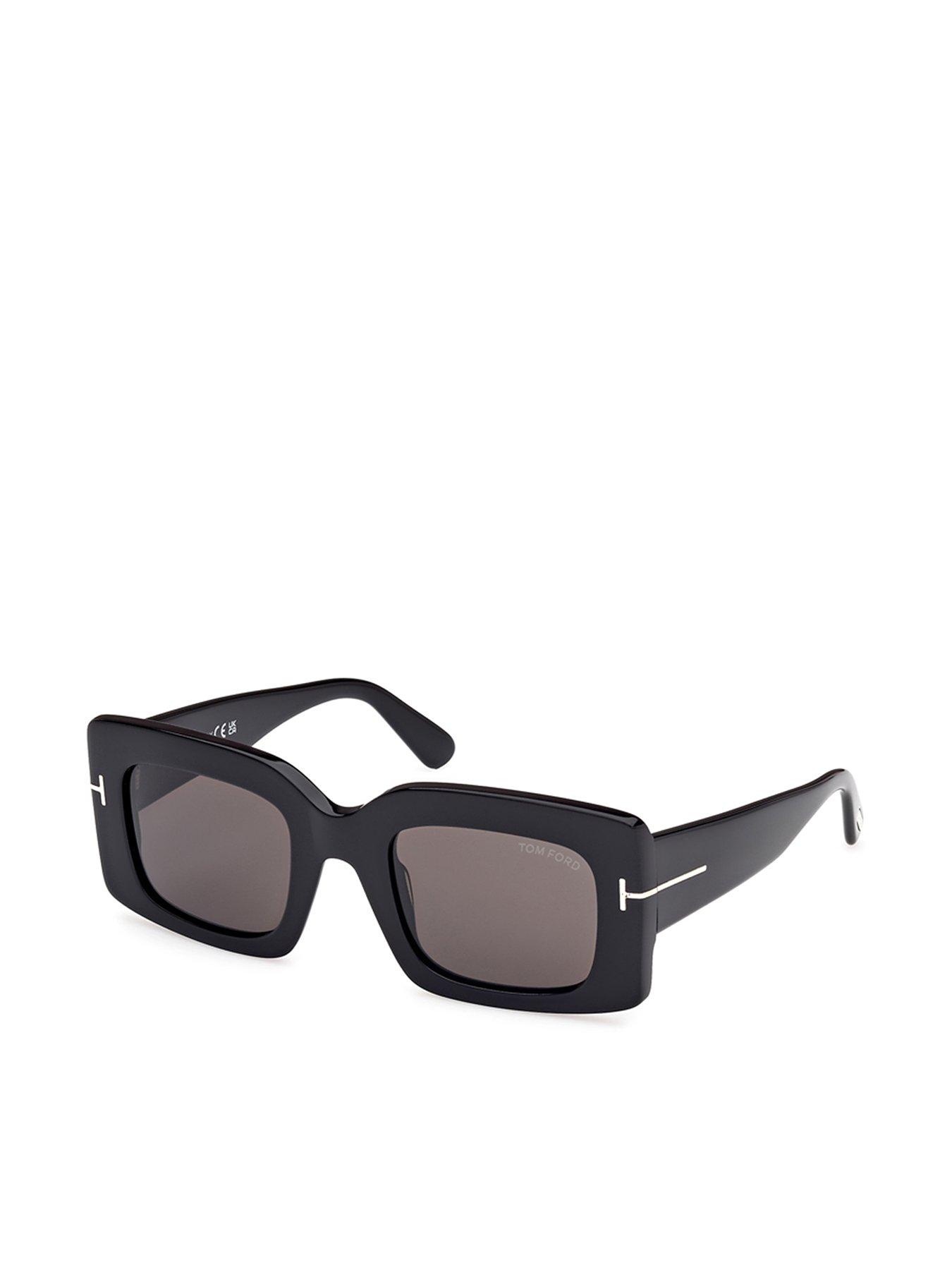 Image 1 of 4 of Tom Ford Brigitta Rectangular Sunglasses - Shiny Black