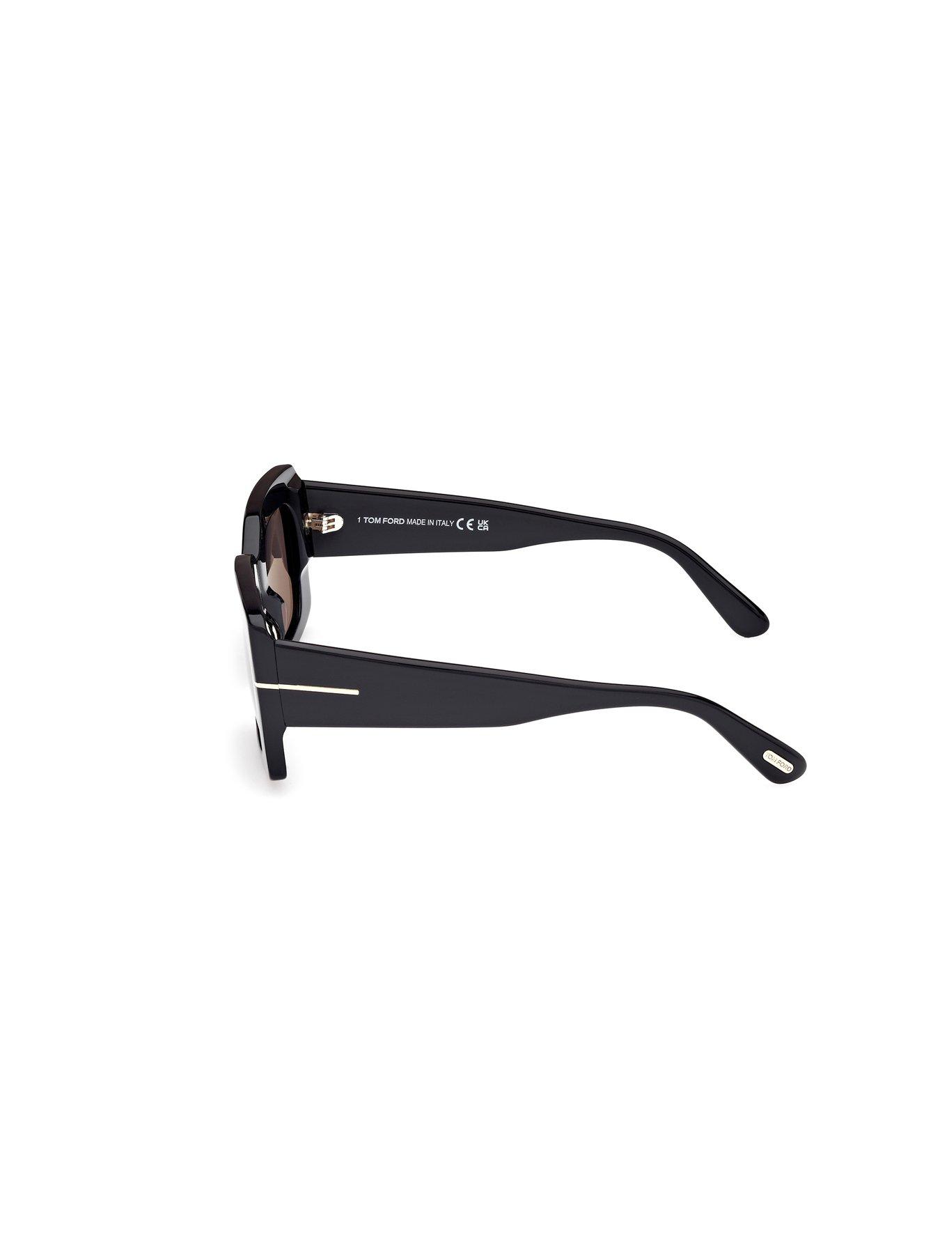 Image 2 of 4 of Tom Ford Brigitta Rectangular Sunglasses - Shiny Black