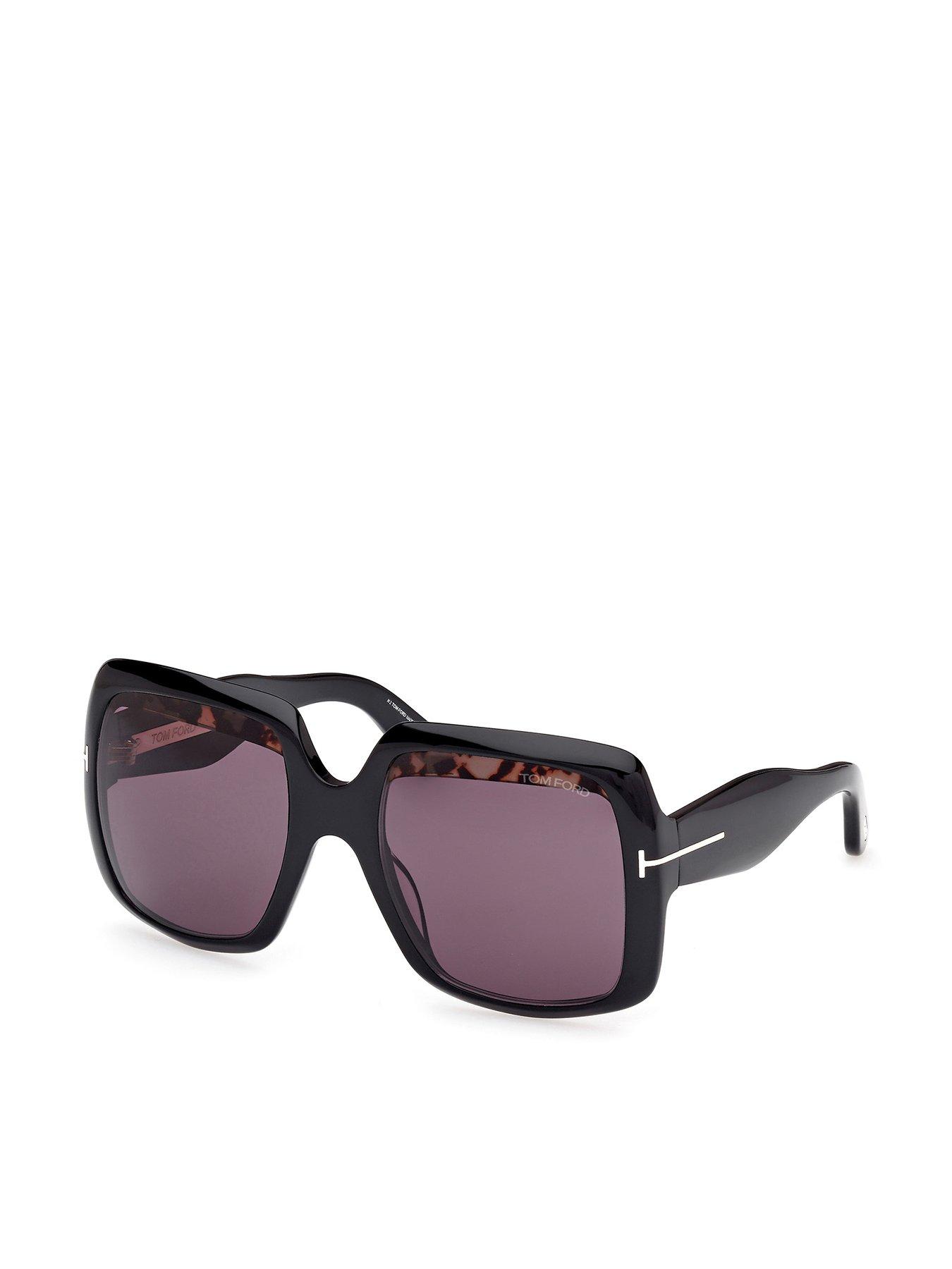 Image 1 of 4 of Tom Ford Aurora Square Sunglasses - Shiny Black
