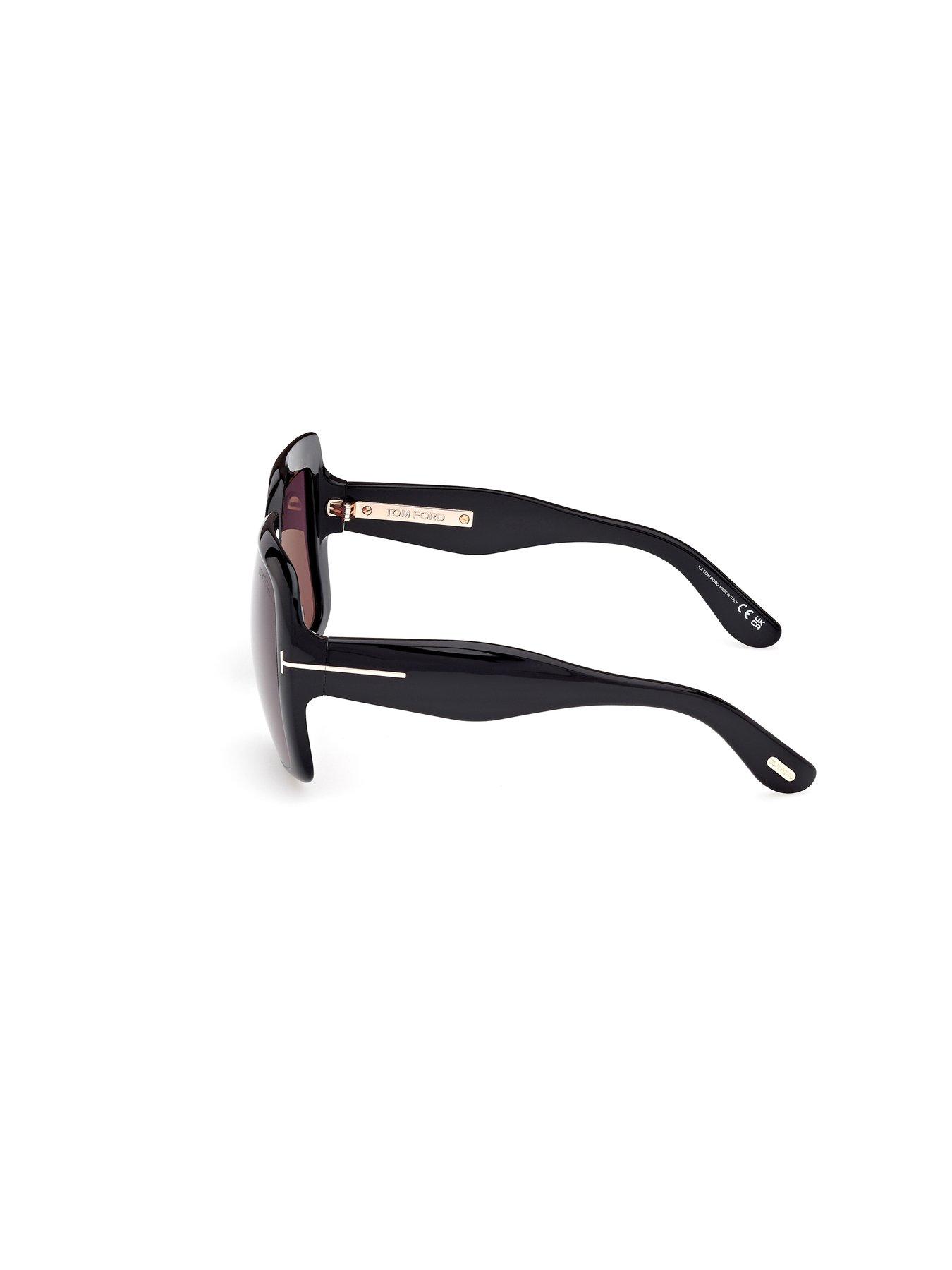 Image 2 of 4 of Tom Ford Aurora Square Sunglasses - Shiny Black