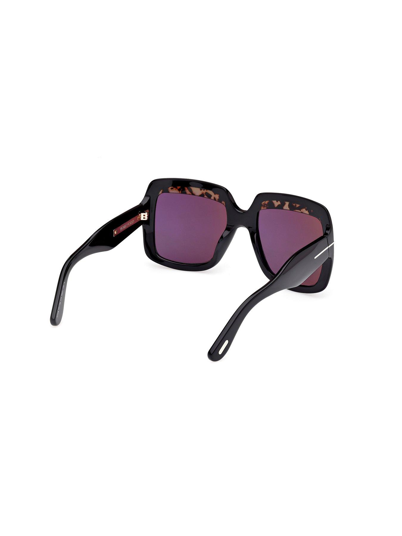 Image 3 of 4 of Tom Ford Aurora Square Sunglasses - Shiny Black