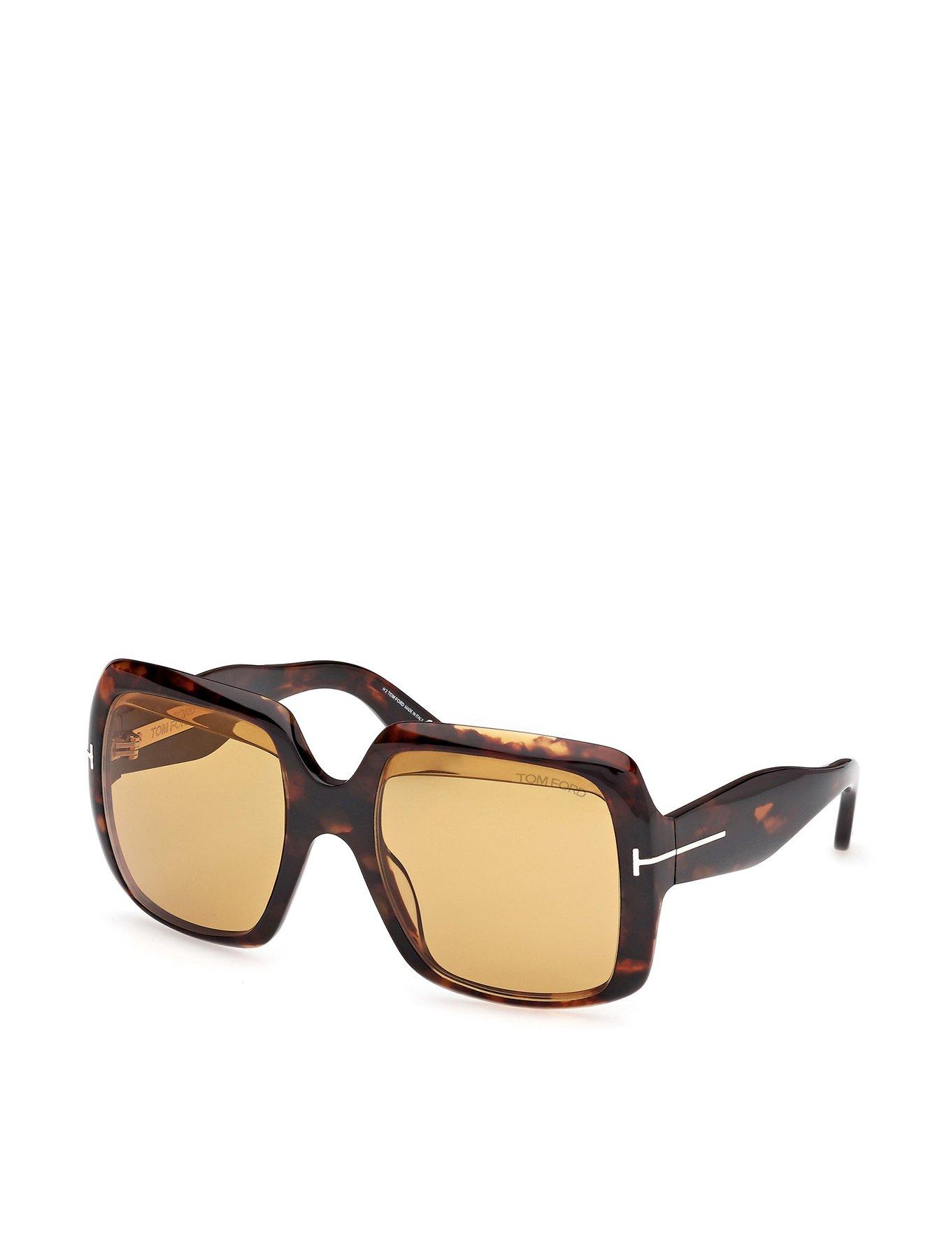 Image 1 of 4 of Tom Ford Aurora Square Sunglasses - Dark Havana