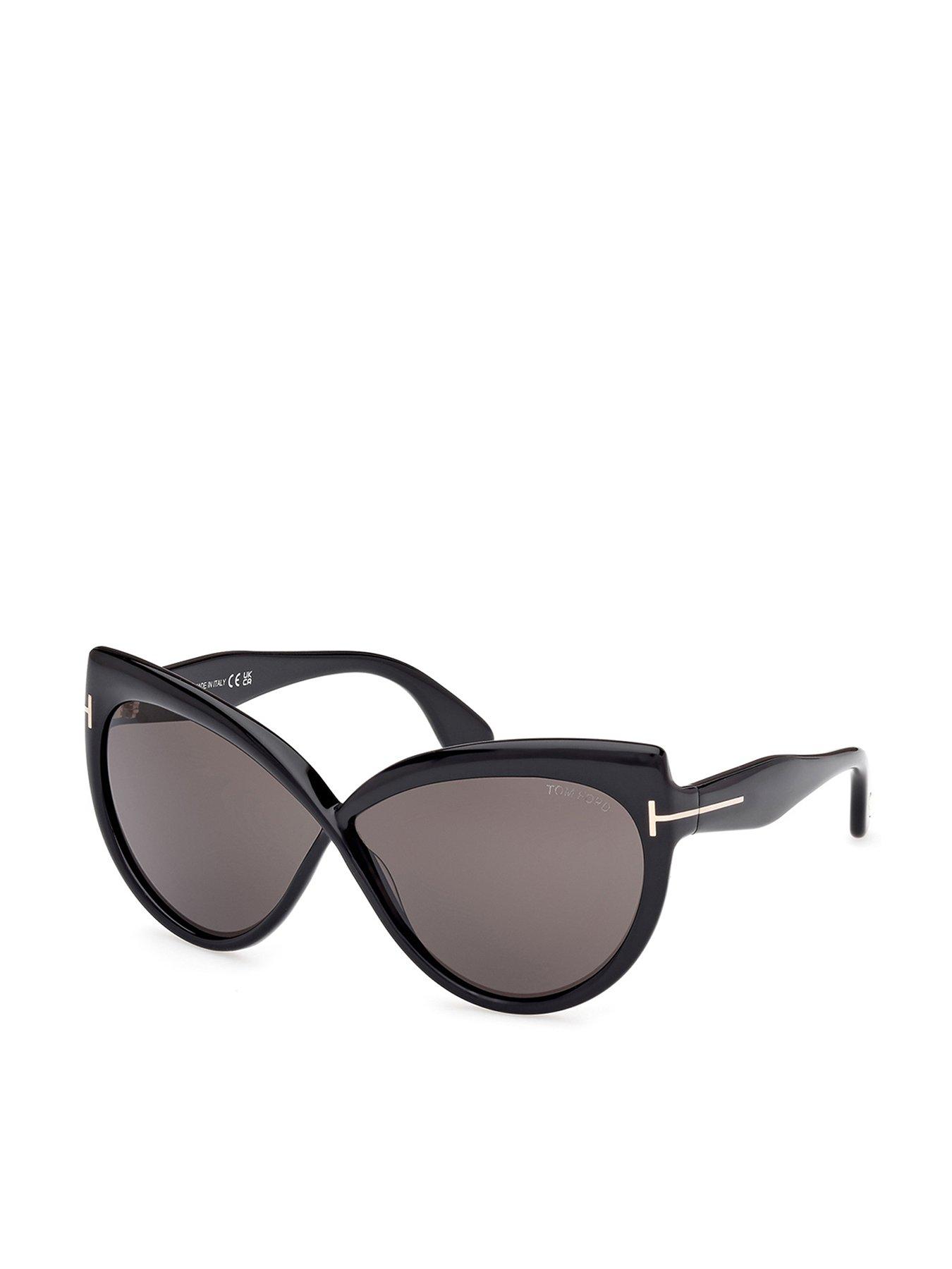 Image 1 of 4 of Tom Ford Beatrice Butterfly Sunglasses - Shiny Black