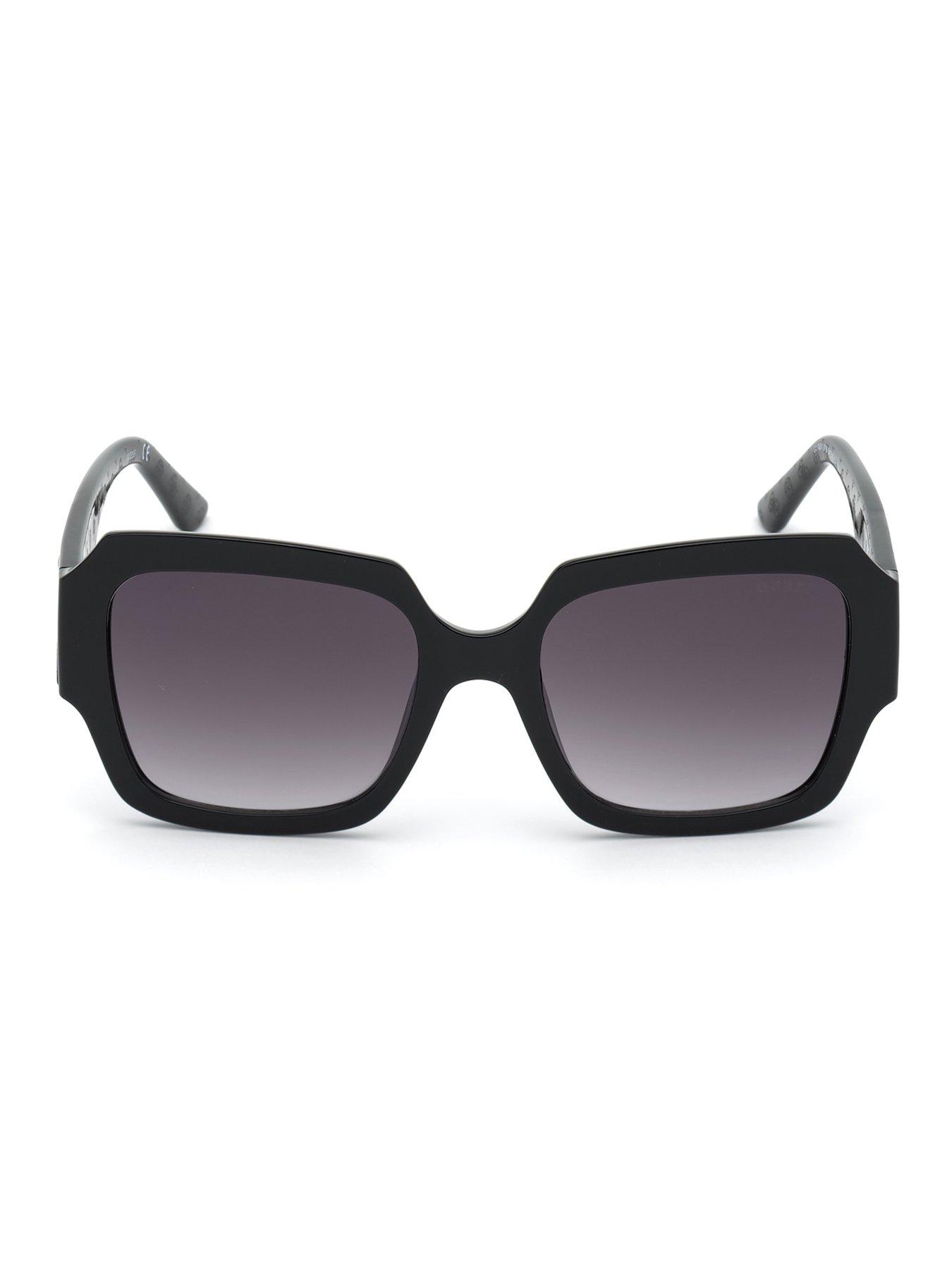 Image 3 of 6 of Guess Square Large Logo Sunglasses - Black
