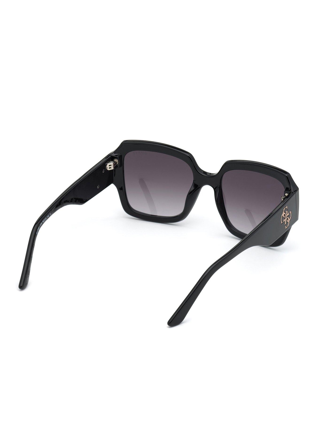 Image 4 of 6 of Guess Square Large Logo Sunglasses - Black