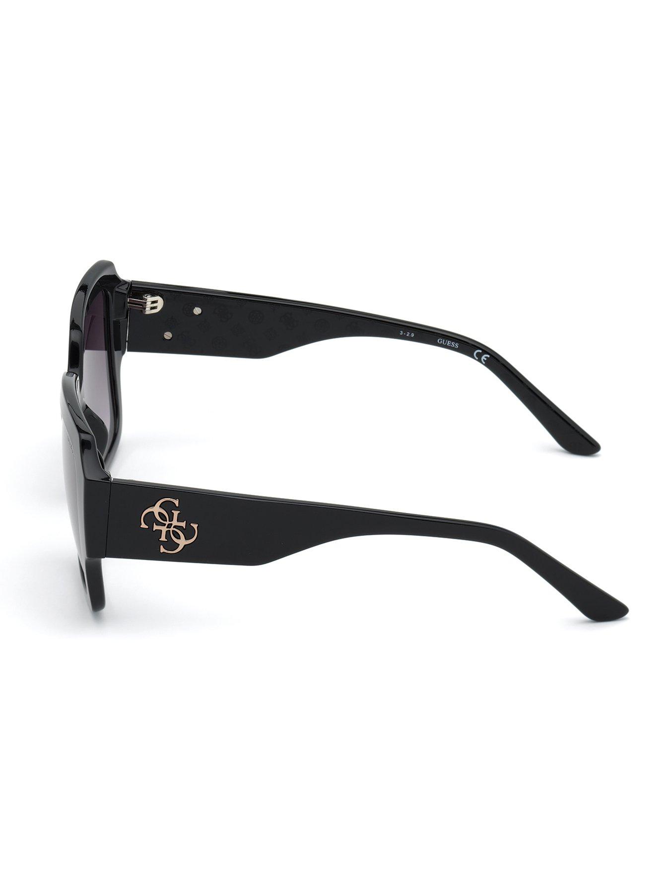 Image 5 of 6 of Guess Square Large Logo Sunglasses - Black