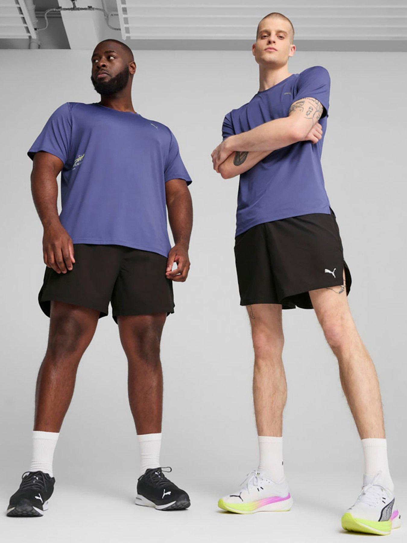 Image 1 of 6 of Puma Men's Running Ultraweave 5 Inch Shorts - Black/Glowing Red